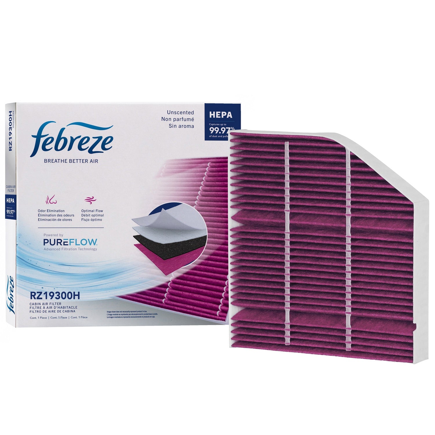 Febreze Odor Control HEPA Cabin Air Filter by PUREFLOW RZ19300H | Fits 2021 Mercedes-Benz C300