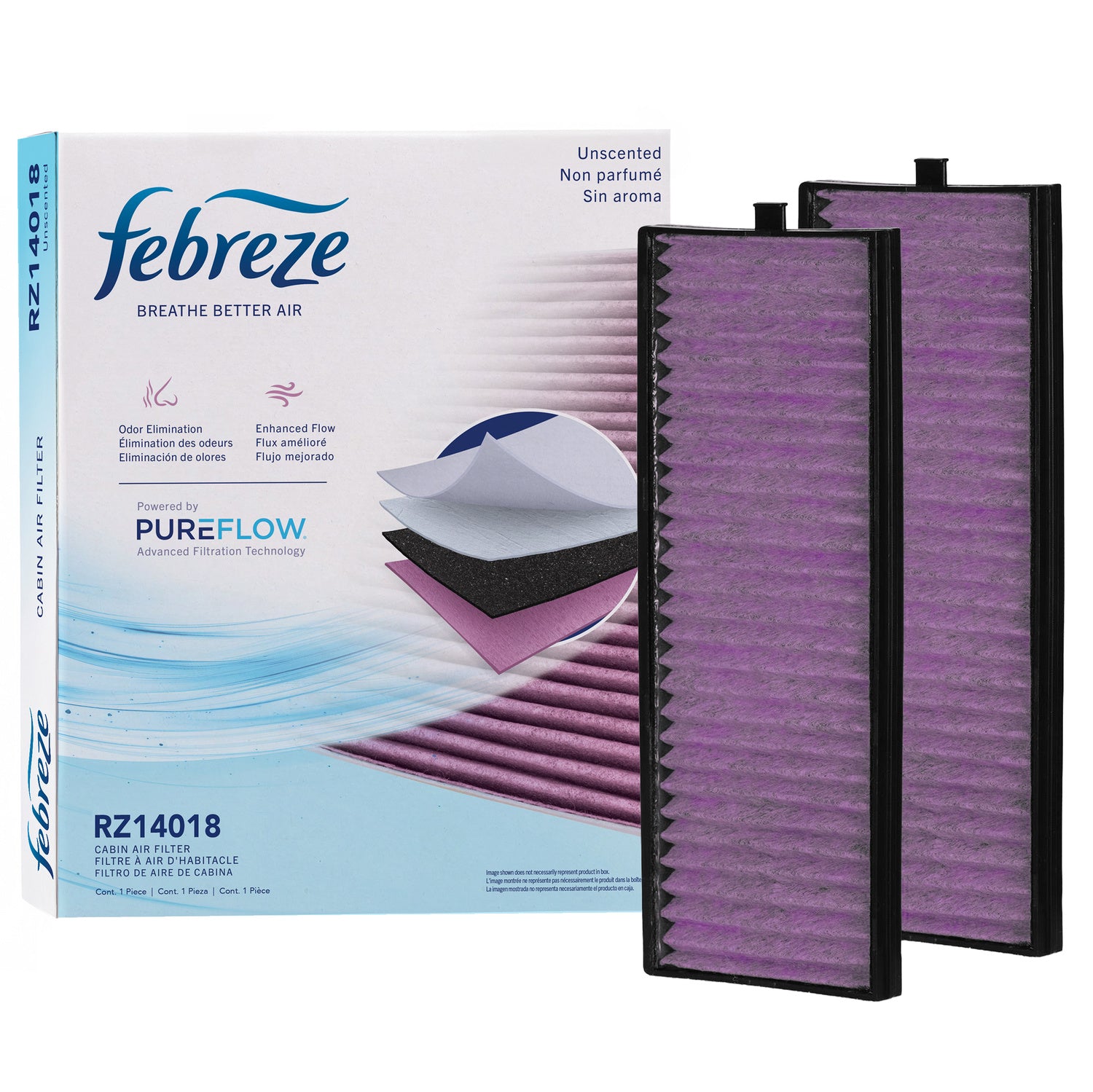 Febreze Odor Control Cabin Air Filter by PUREFLOW RZ14018 | Fits 2006 Dodge Verna