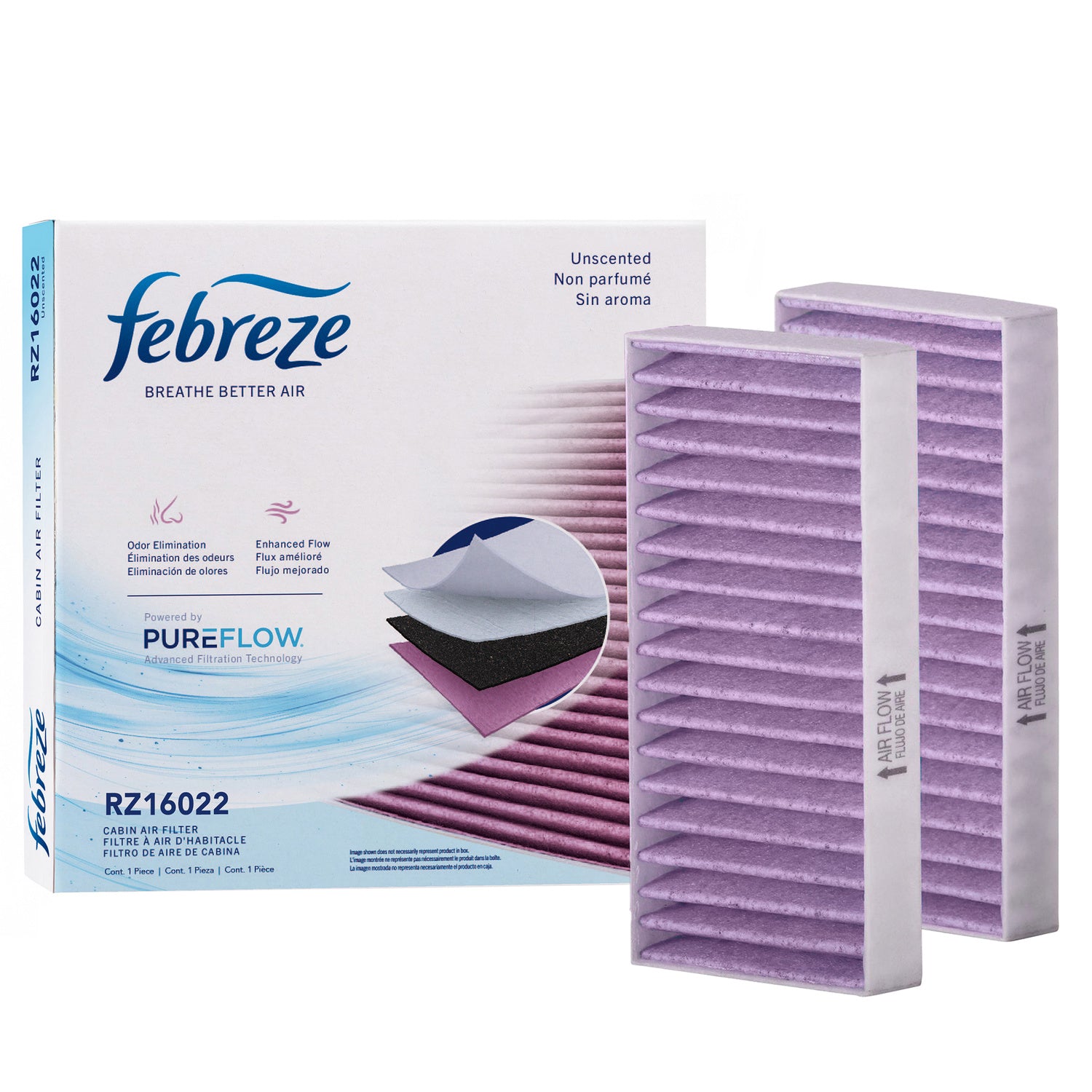 Febreze Odor Control Cabin Air Filter by PUREFLOW RZ16022 | Fits 2011 Jeep Wrangler