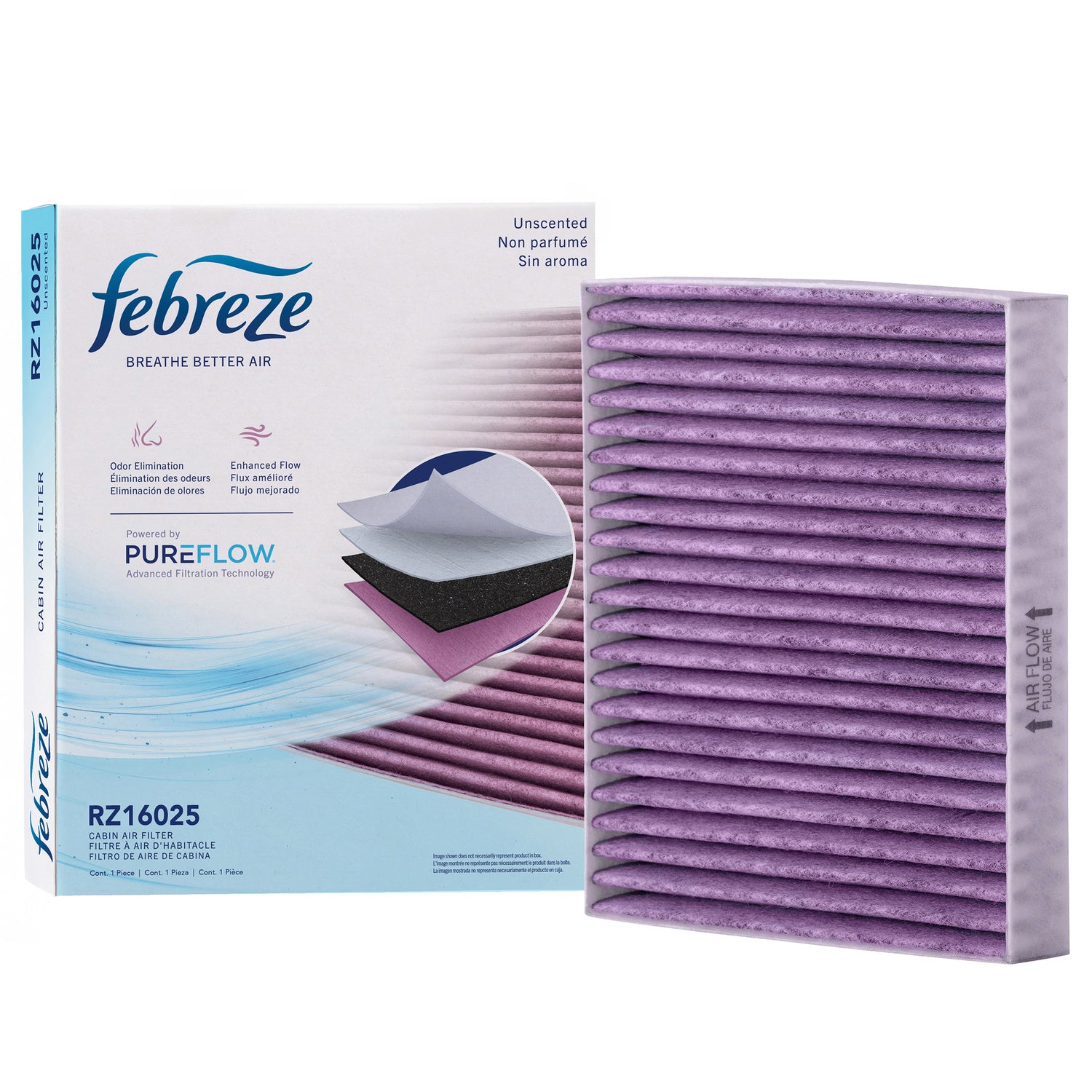 Febreze Odor Control Cabin Air Filter by PUREFLOW RZ16025 | Fits 2012 Kia Soul