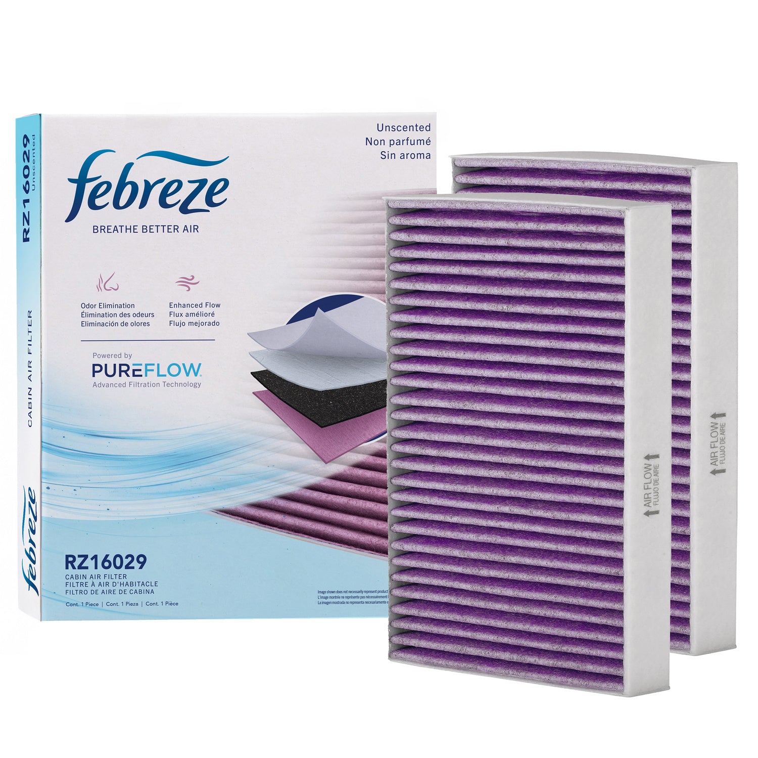 Febreze Odor Control Cabin Air Filter by PUREFLOW RZ16029 | Fits 2017 BMW M760i xDrive