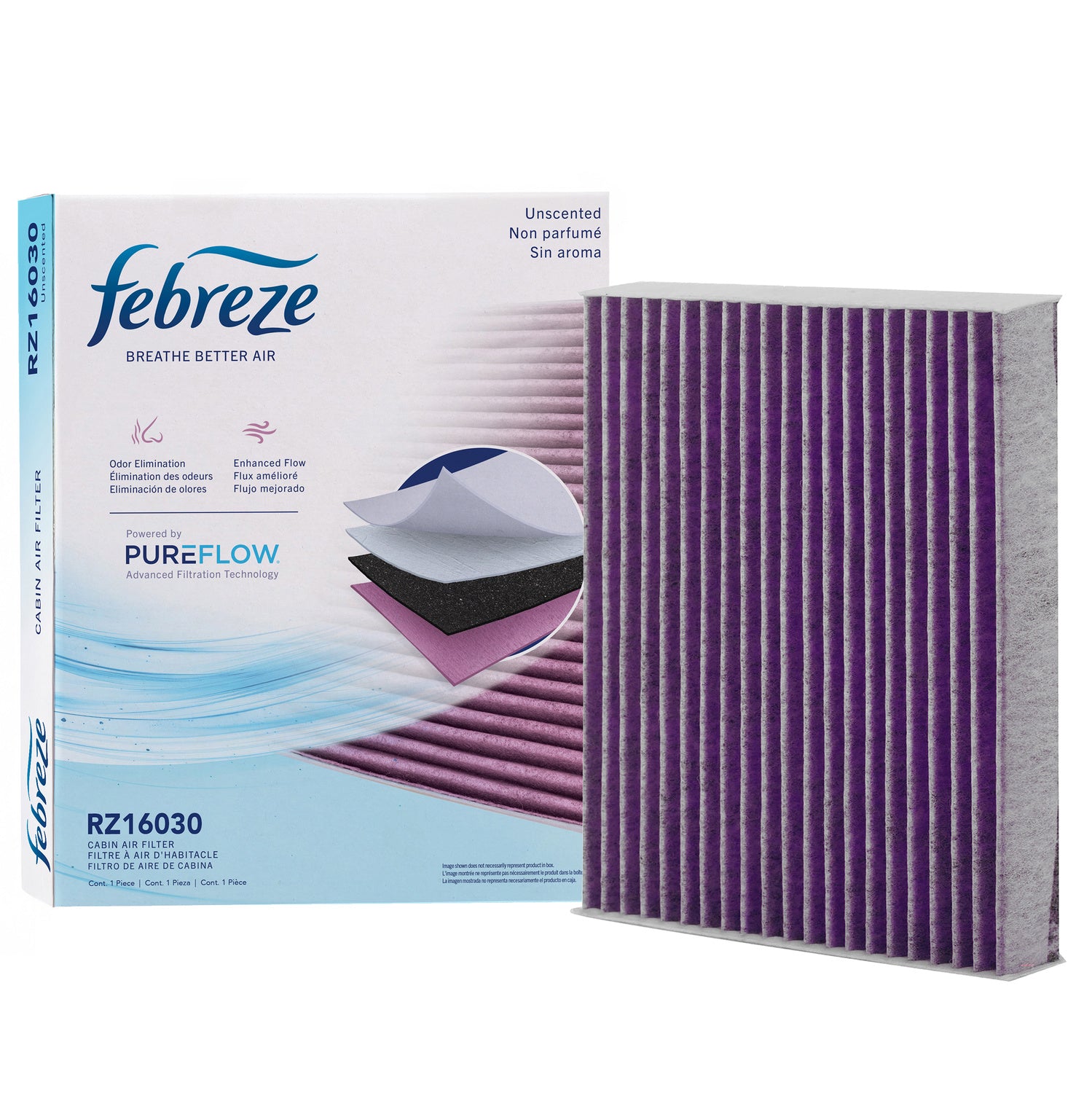Febreze Odor Control Cabin Air Filter by PUREFLOW RZ16030 | Fits 2016 Kia Soul