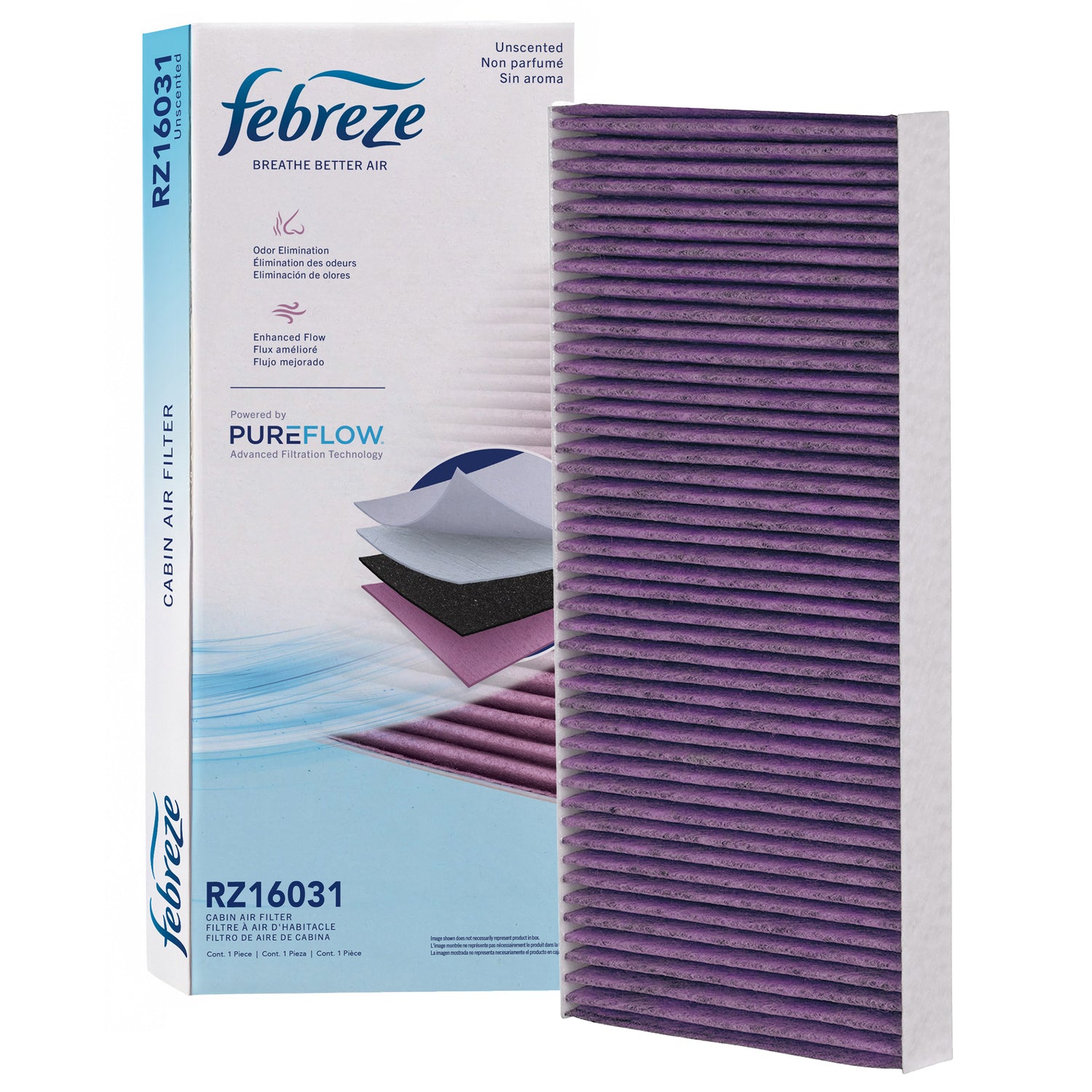 Febreze Odor Control Cabin Air Filter by PUREFLOW RZ16031 | Fits 2002 Ford Focus