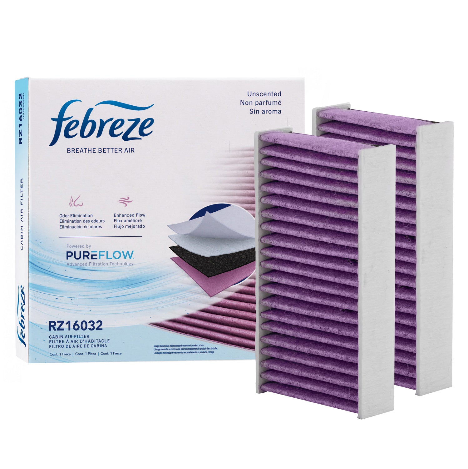 Febreze Odor Control Cabin Air Filter by PUREFLOW RZ16032 | Fits 2017 BMW X4