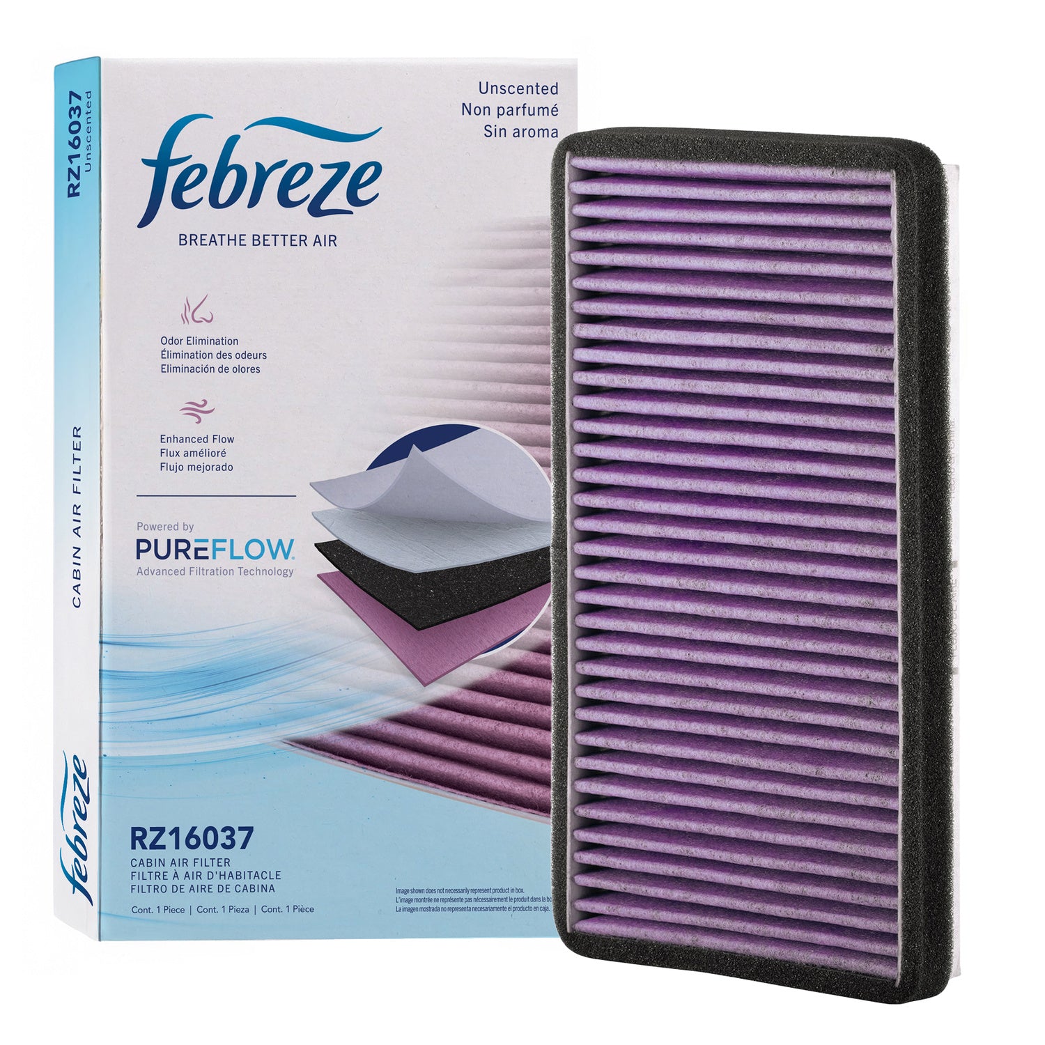 Febreze Odor Control Cabin Air Filter by PUREFLOW RZ16037 | Fits 2002 Ford Escape