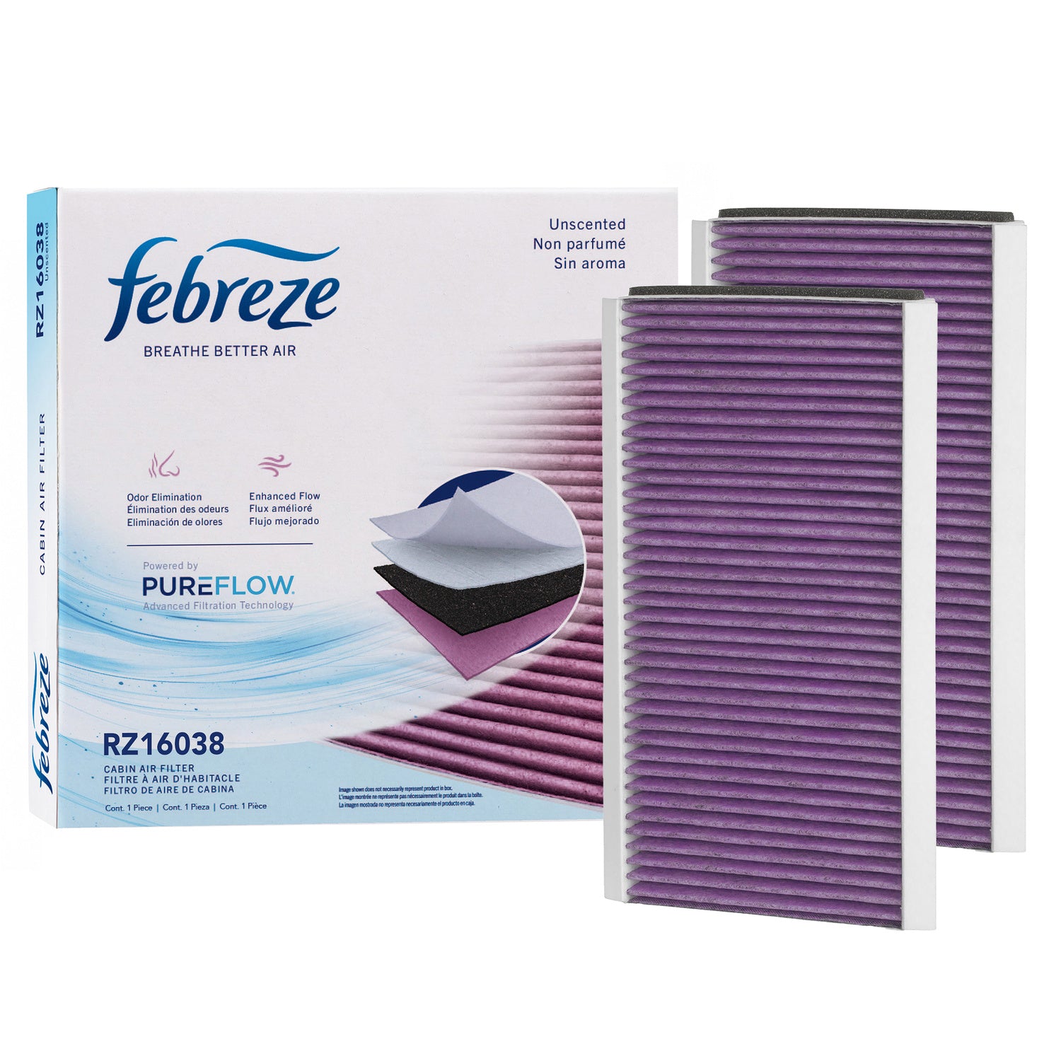 Febreze Odor Control Cabin Air Filter by PUREFLOW RZ16038 | Fits 2010 BMW 528i