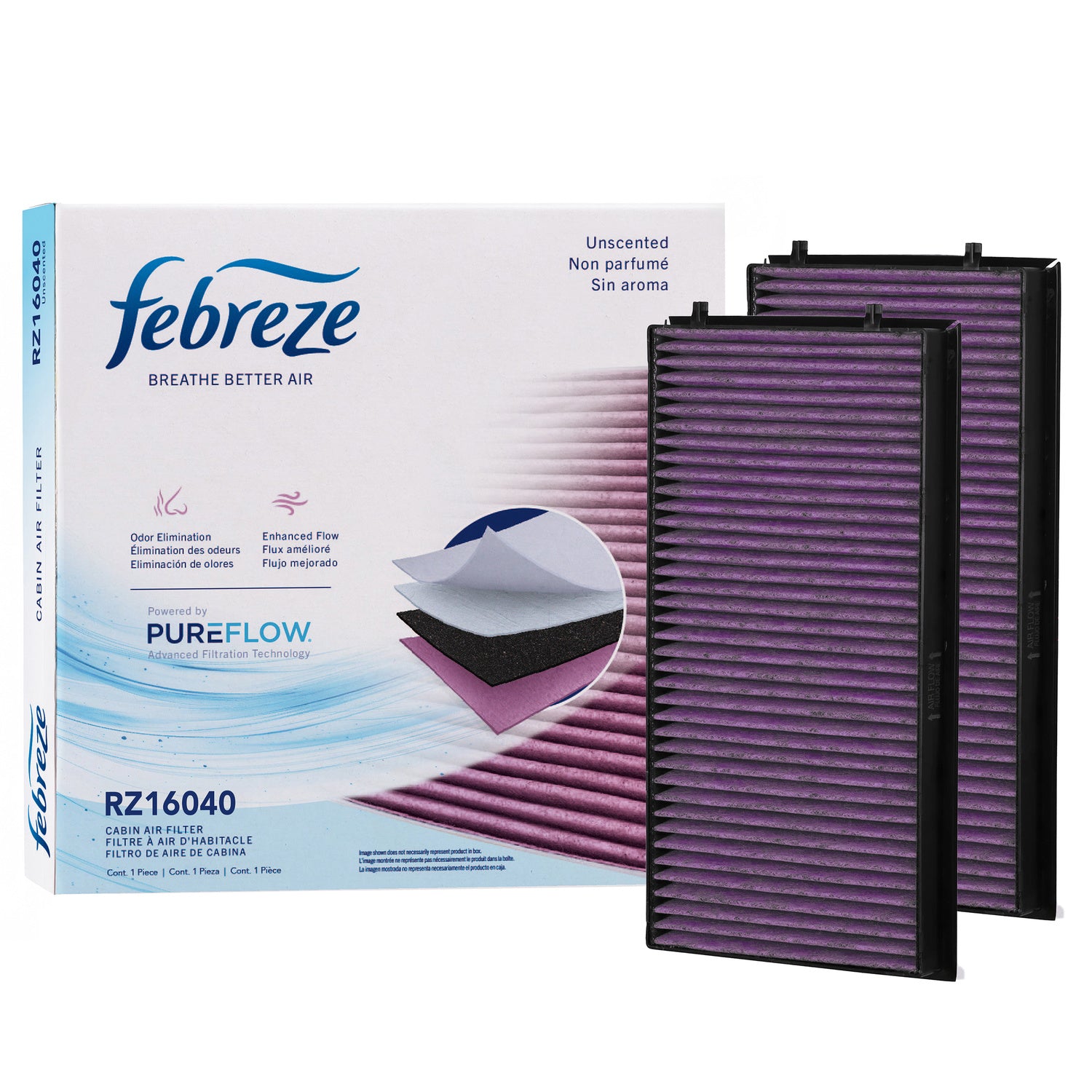 Febreze Odor Control Cabin Air Filter by PUREFLOW RZ16040 | Fits 2006 BMW 760Li
