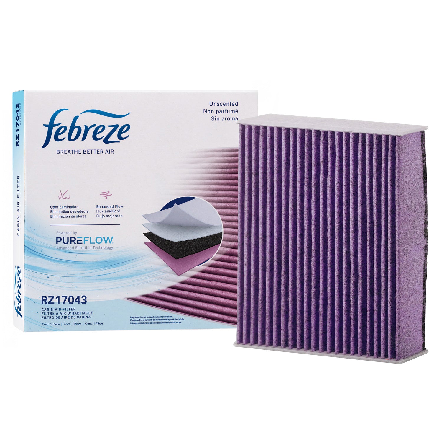 Febreze Odor Control Cabin Air Filter by PUREFLOW RZ17043 | Fits 2022 Hino M5