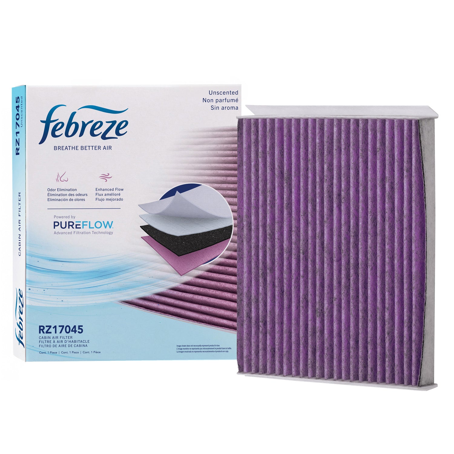 Febreze Odor Control Cabin Air Filter by PUREFLOW RZ17045 | Fits 2011 Ford Mustang