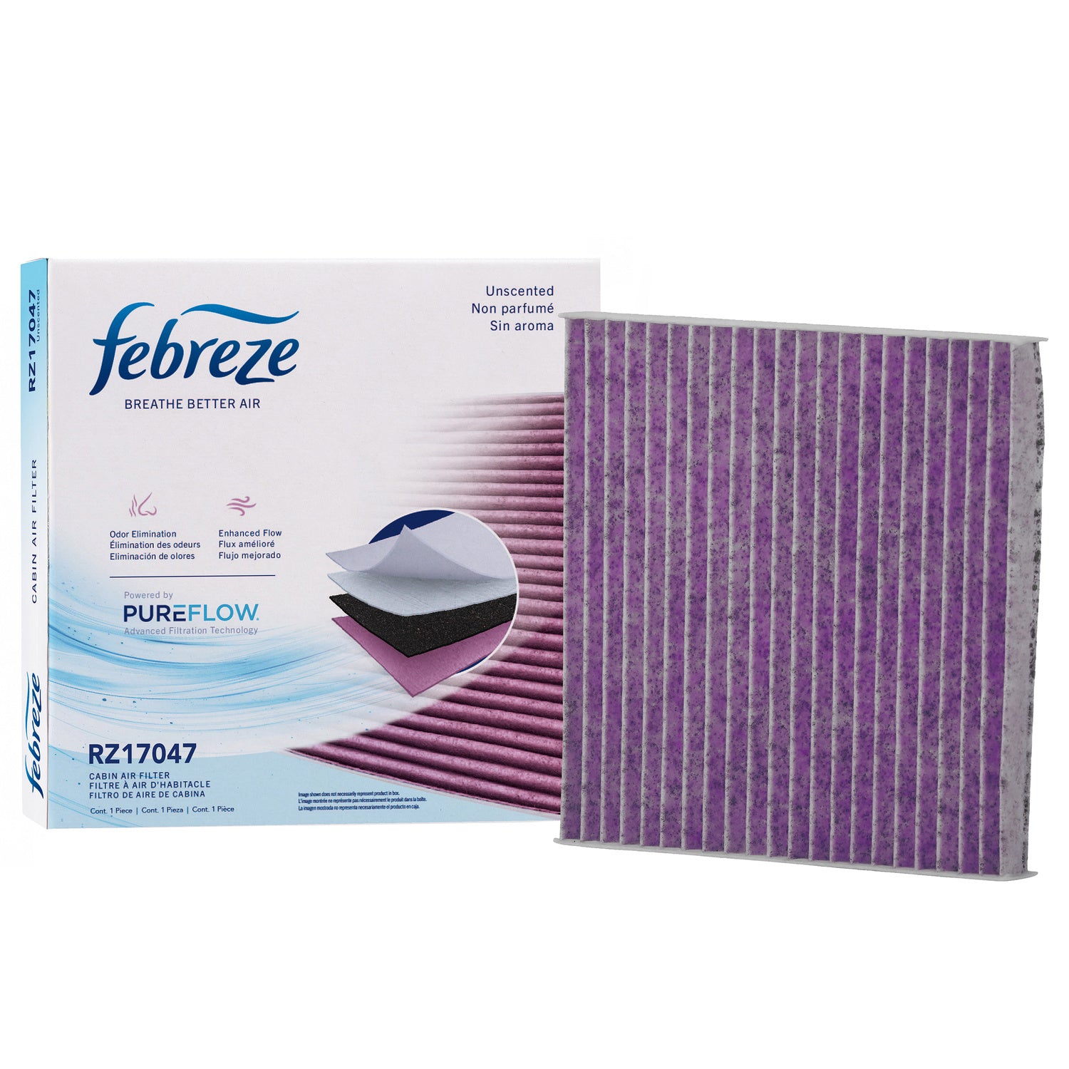 Febreze Odor Control Cabin Air Filter by PUREFLOW RZ17047 | Fits 2016 Dodge Attitude