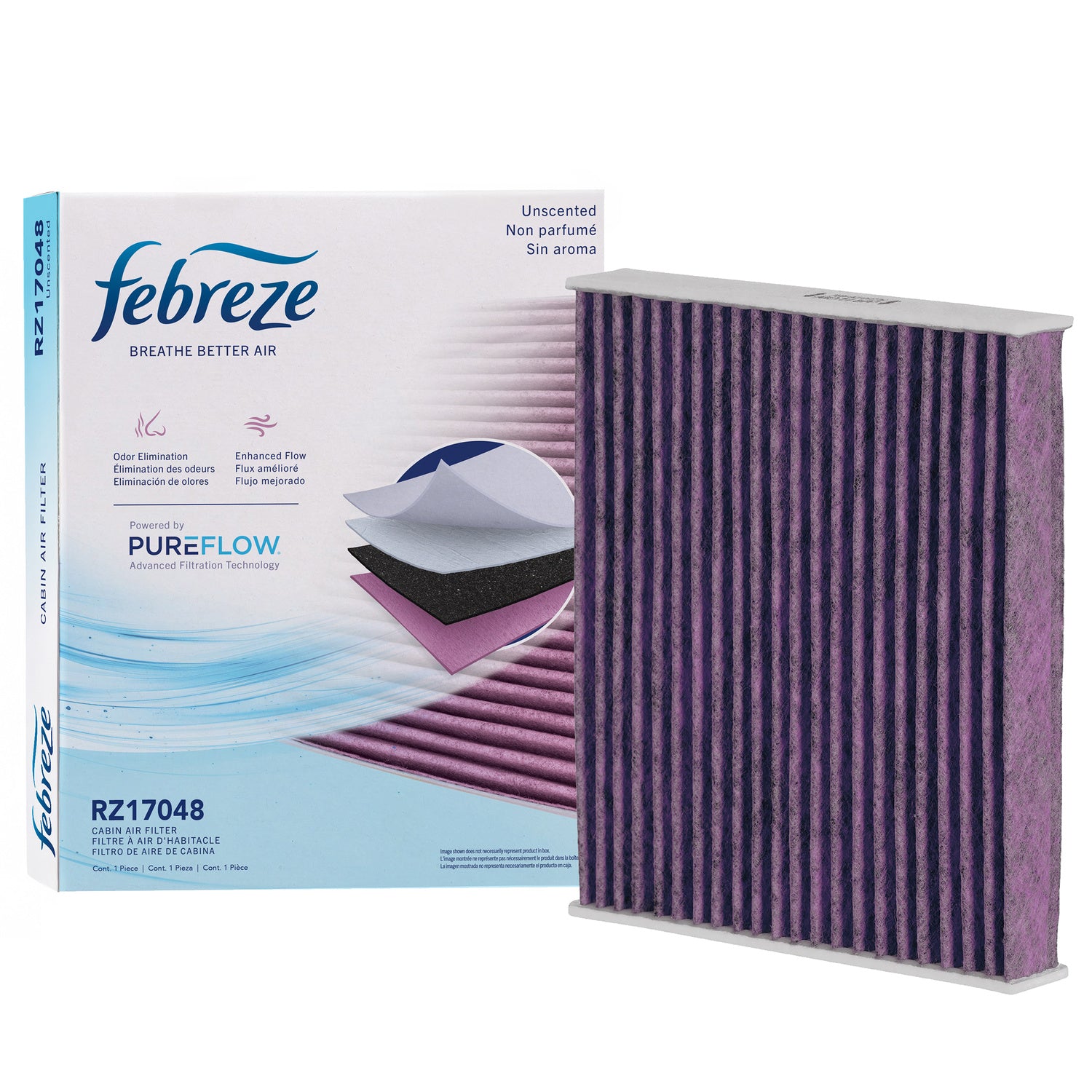 Febreze Odor Control Cabin Air Filter by PUREFLOW RZ17048 | Fits 2014 Ford Mustang