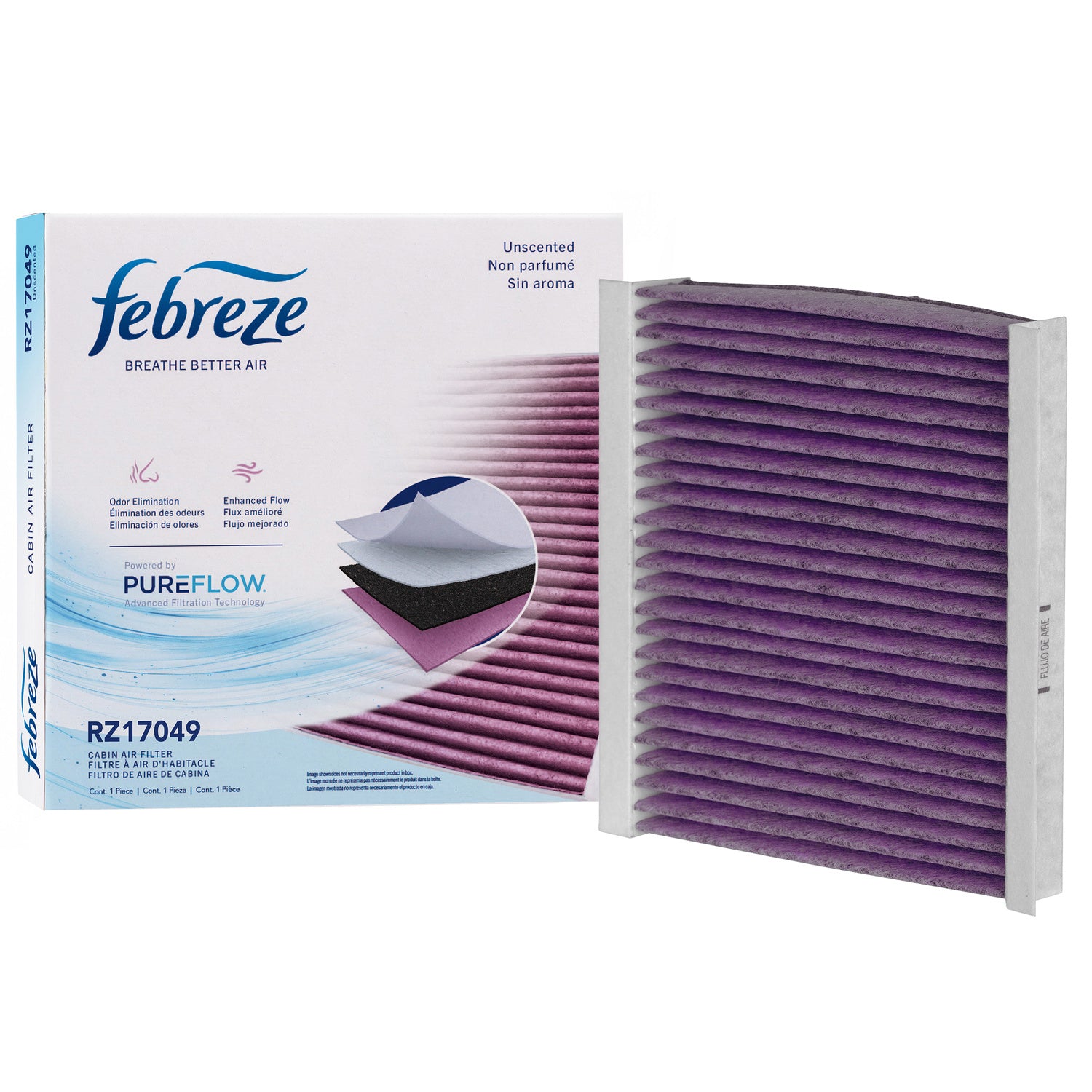 Febreze Odor Control Cabin Air Filter by PUREFLOW RZ17049 | Fits 2011 Fiat Linea