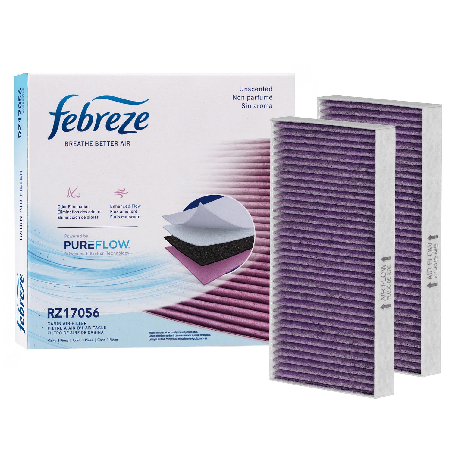Febreze Odor Control Cabin Air Filter by PUREFLOW RZ17056 | Fits 2008 Dodge Nitro