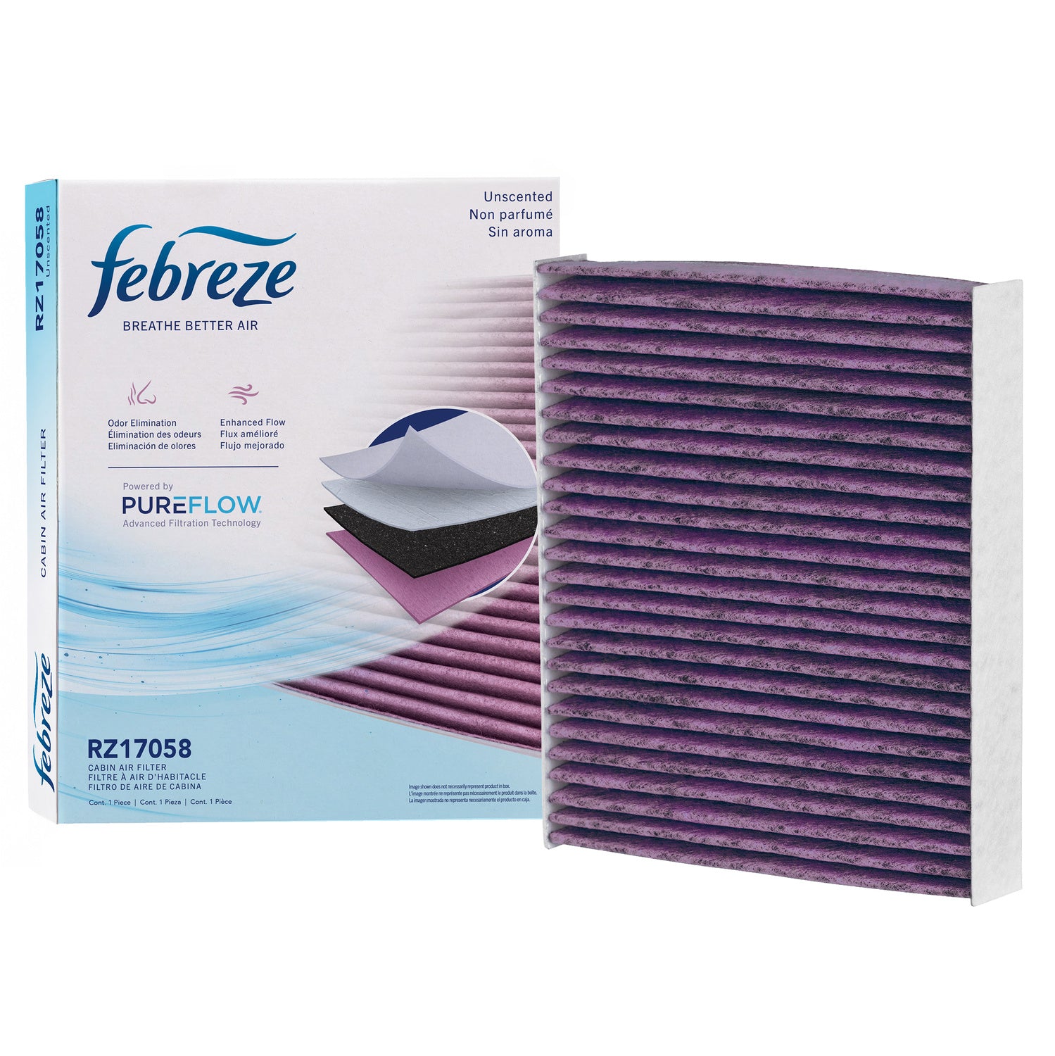Febreze Odor Control Cabin Air Filter by PUREFLOW RZ17058 | Fits 2004 Subaru Impreza