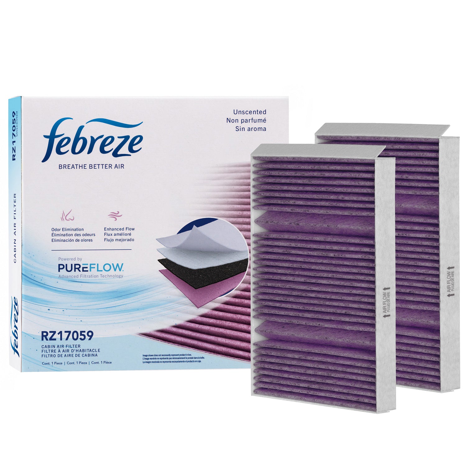 Febreze Odor Control Cabin Air Filter by PUREFLOW RZ17059 | Fits 2021 Mercedes-Benz S63 AMG