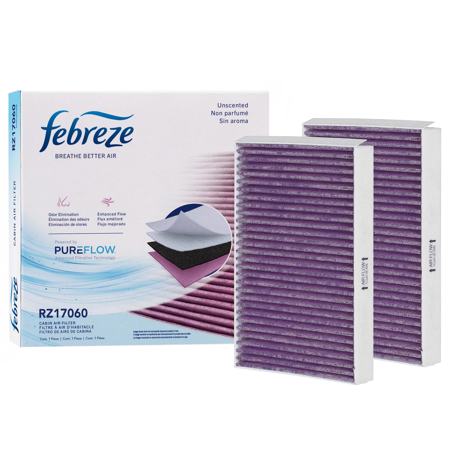 Febreze Odor Control Cabin Air Filter by PUREFLOW RZ17060 | Fits 2007 Mercedes-Benz CL550