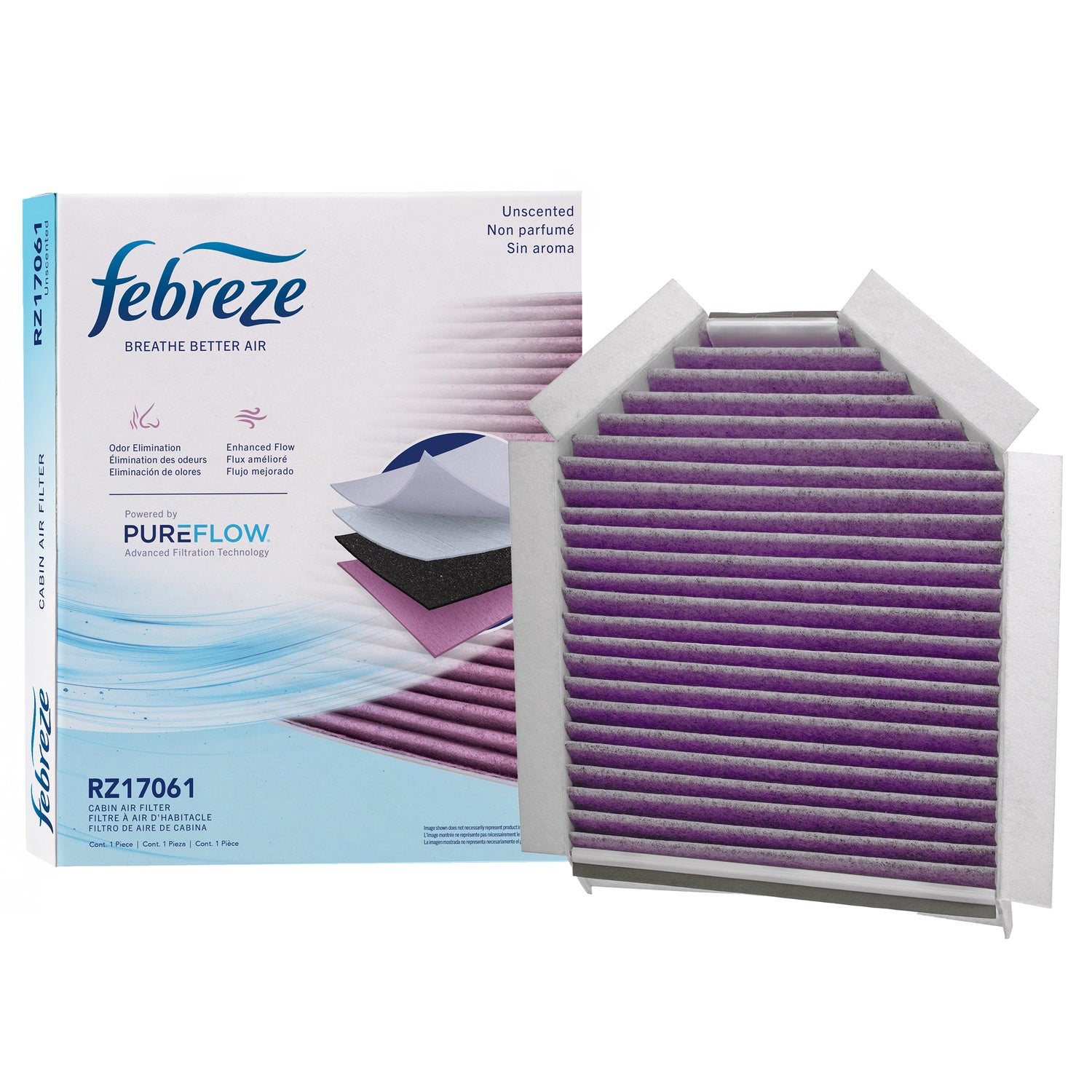 Febreze Odor Control Cabin Air Filter by PUREFLOW RZ17061 | Fits 2003 Jaguar XKR