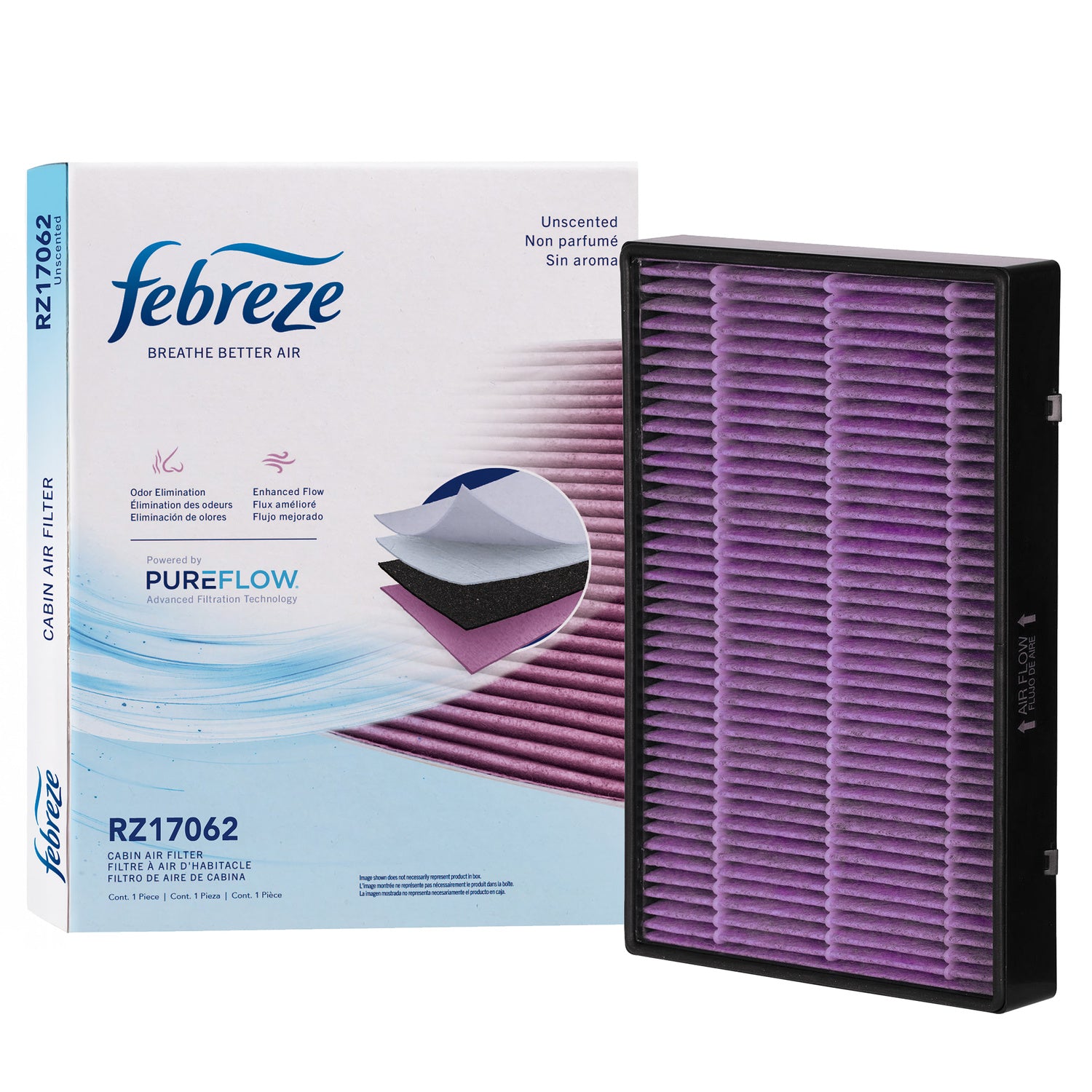 Febreze Odor Control Cabin Air Filter by PUREFLOW RZ17062 | Fits 1994 Volvo 850