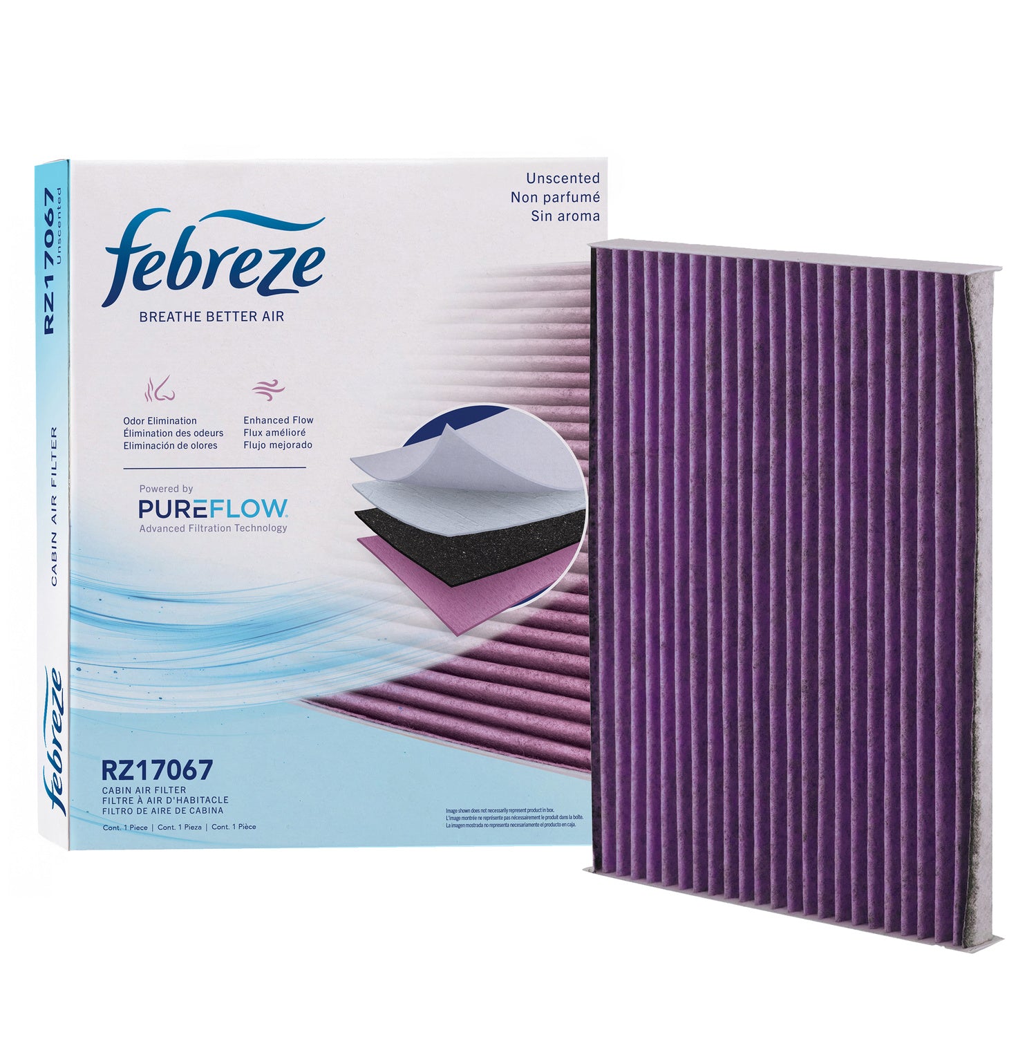 Febreze Odor Control Cabin Air Filter by PUREFLOW RZ17067 | Fits 2010 Nissan Sentra