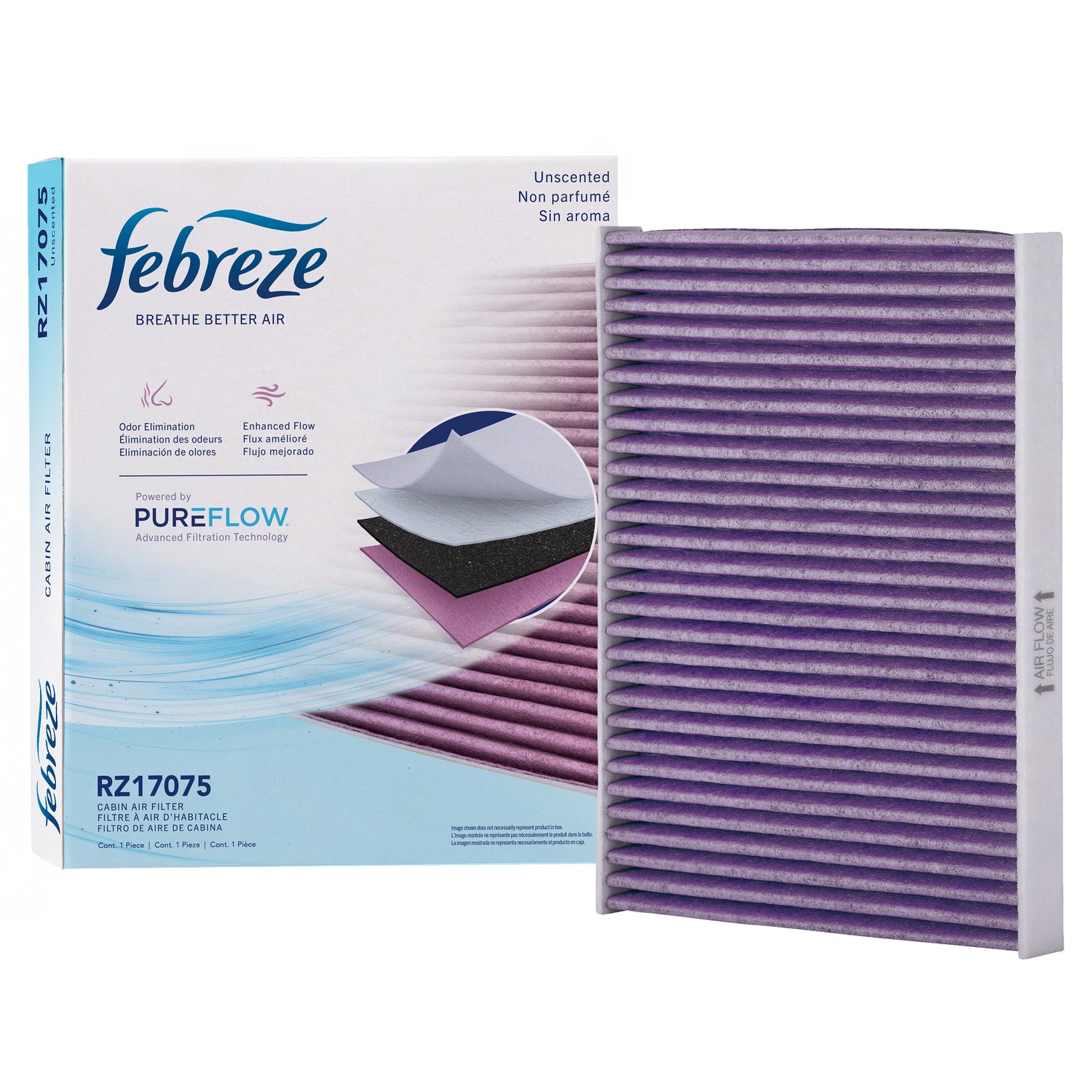 Febreze Odor Control Cabin Air Filter by PUREFLOW RZ17075 | Fits 2021 Ford Figo