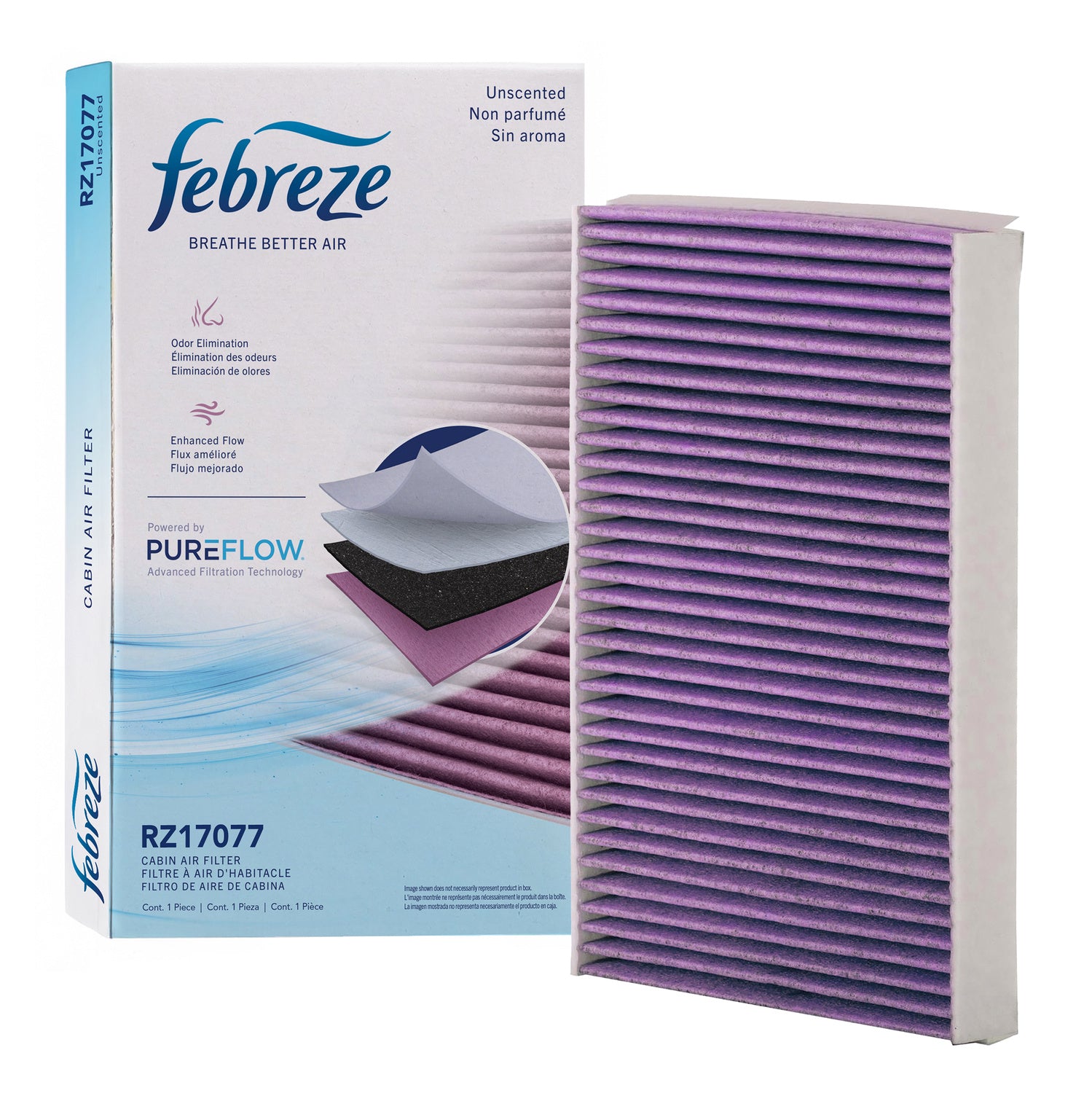 Febreze Odor Control Cabin Air Filter by PUREFLOW RZ17077 | Fits 2018 Volvo S60 Cross Country
