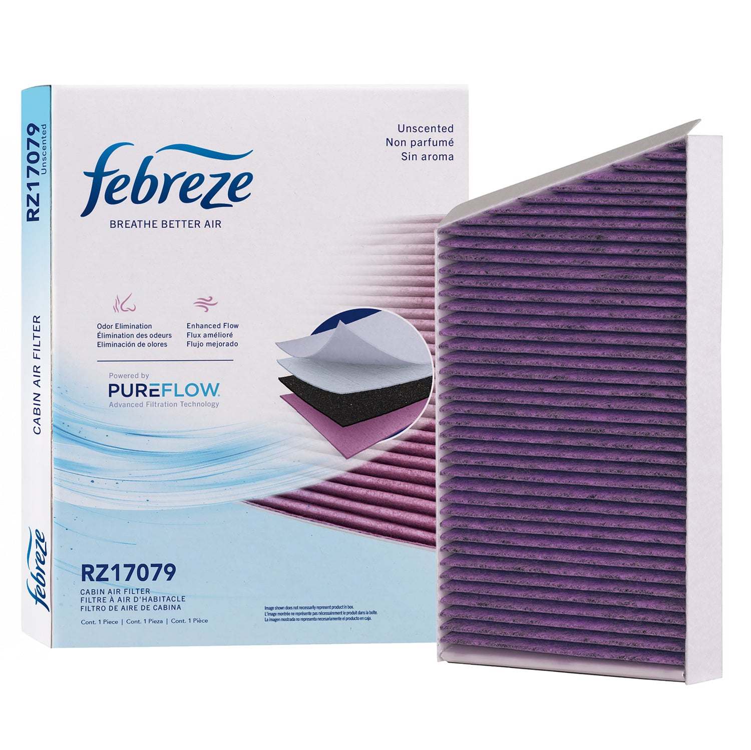 Febreze Odor Control Cabin Air Filter by PUREFLOW RZ17079 | Fits 2008 Mercedes-Benz CLK63 AMG