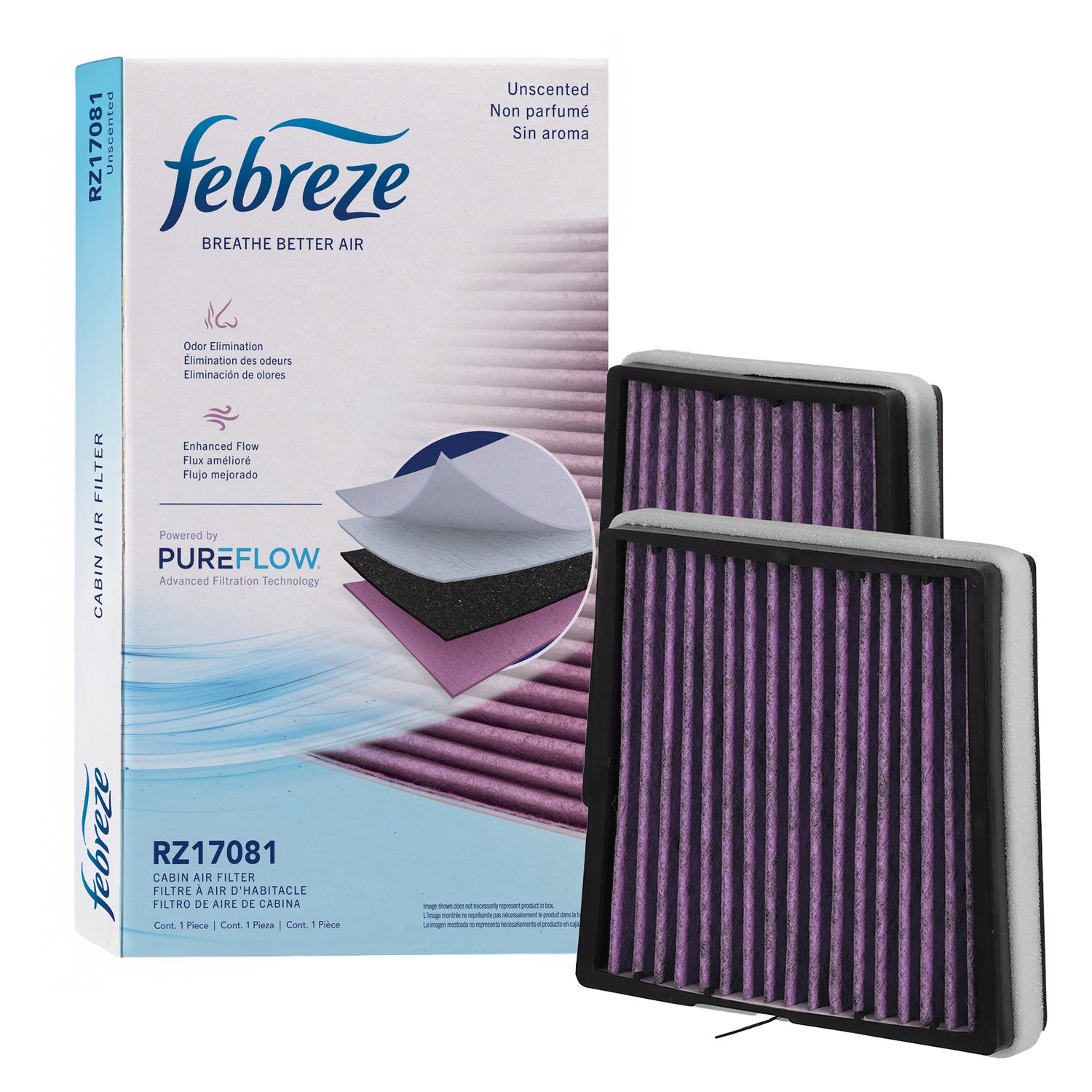Febreze Odor Control Cabin Air Filter by PUREFLOW RZ17081 | Fits 2006 Mercedes-Benz CLK55 AMG