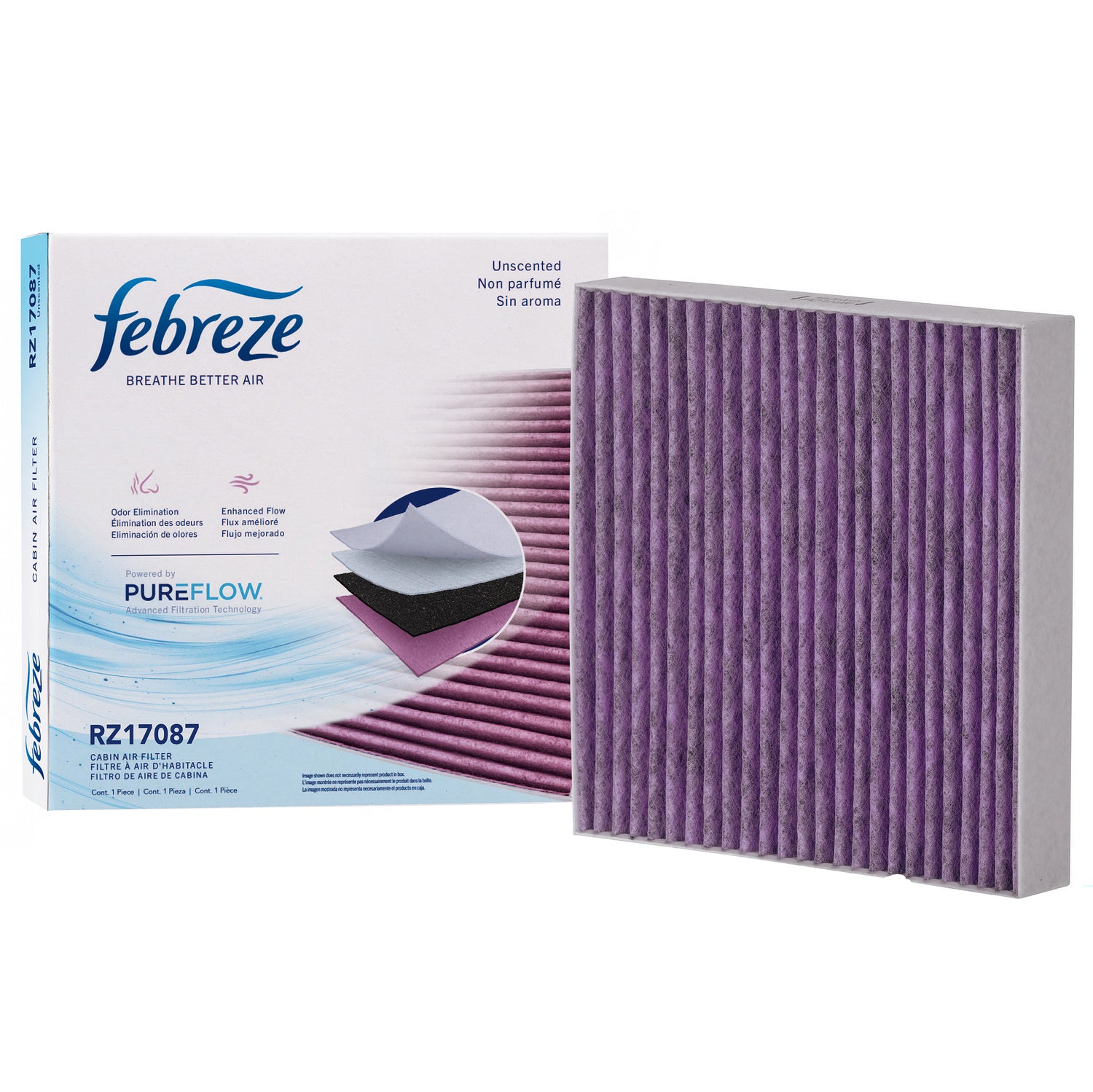 Febreze Odor Control Cabin Air Filter by PUREFLOW RZ17087 | Fits 2014 Jaguar XJ