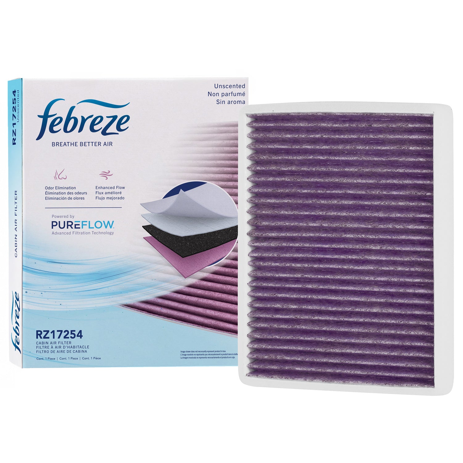Febreze Odor Control Cabin Air Filter by PUREFLOW RZ17254 | Fits 2009 Mitsubishi Eclipse
