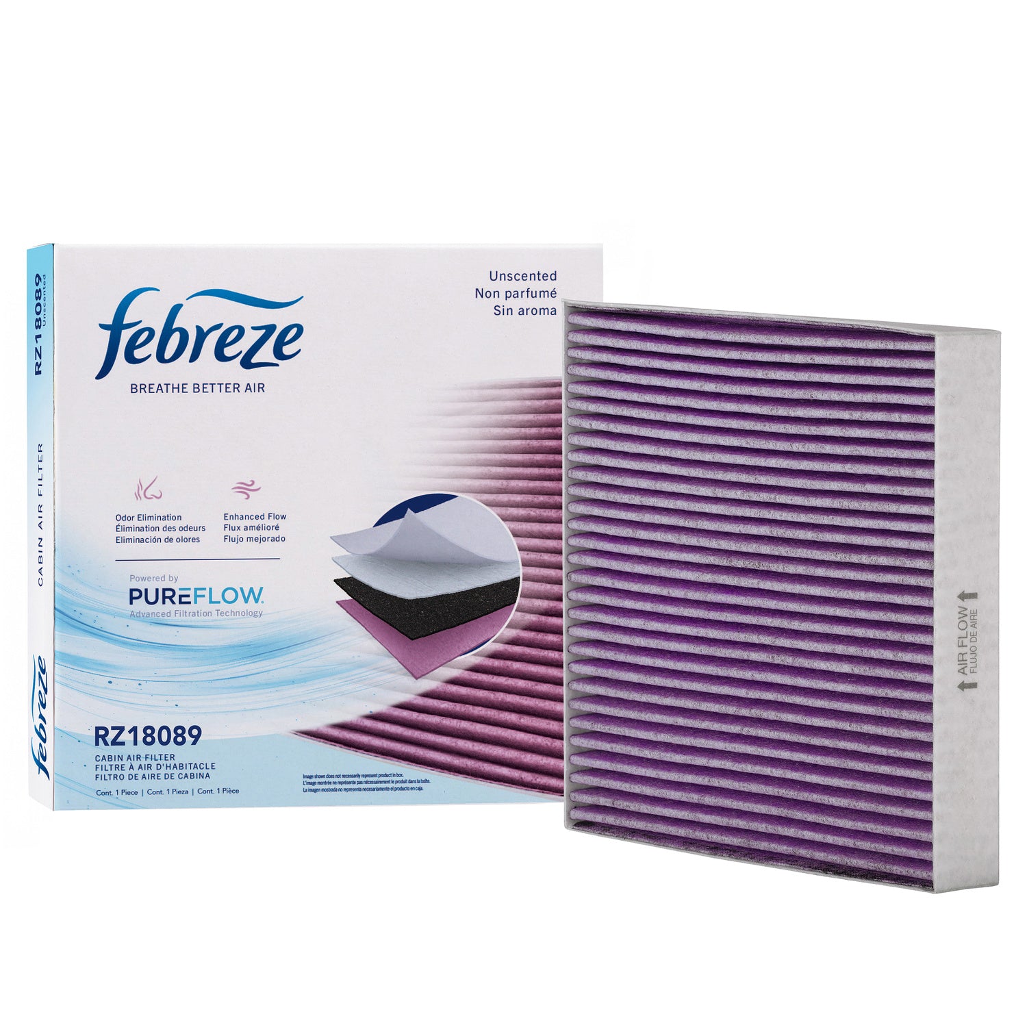 Febreze Odor Control Cabin Air Filter by PUREFLOW RZ18089 | Fits 2019 Renault Captur