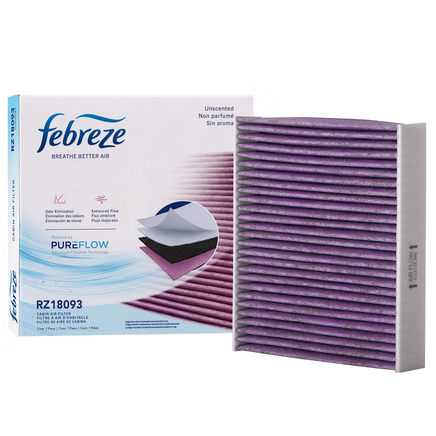 Febreze Odor Control Cabin Air Filter by PUREFLOW RZ18093 | Fits 2024 Nissan Versa