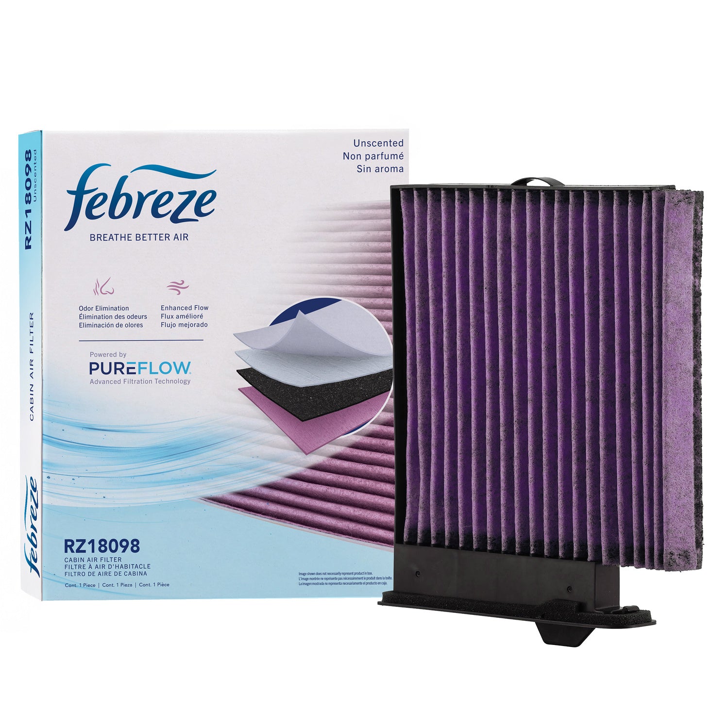 Febreze Odor Control Cabin Air Filter by PUREFLOW RZ18098 | Fits 2009 Nissan Versa