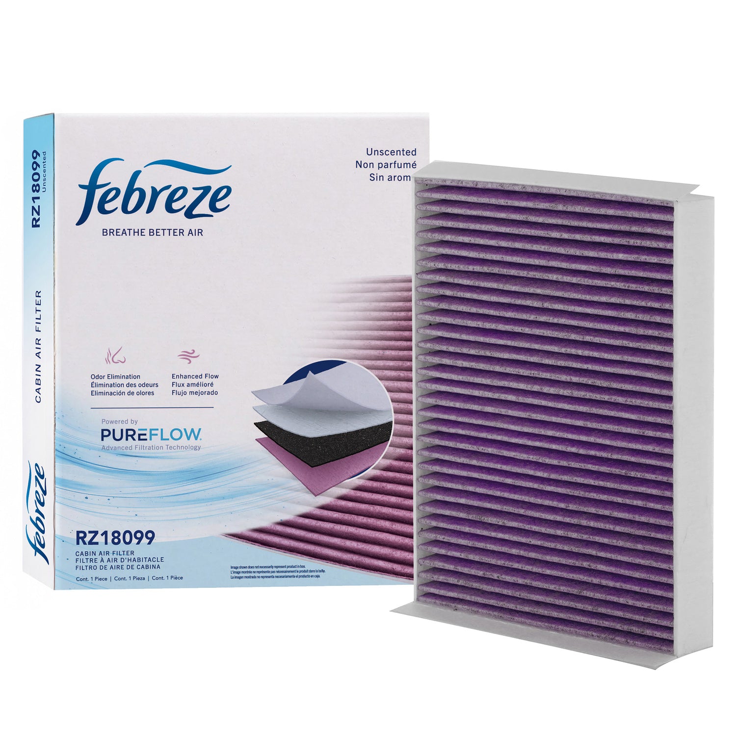 Febreze Odor Control Cabin Air Filter by PUREFLOW RZ18099 | Fits 2018 Ford Mustang