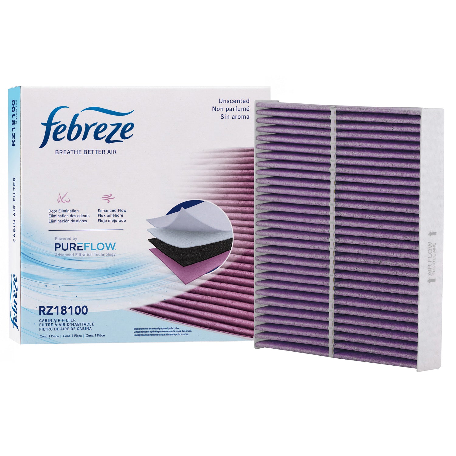 Febreze Odor Control Cabin Air Filter by PUREFLOW RZ18100 | Fits 2022 INFINITI Q60