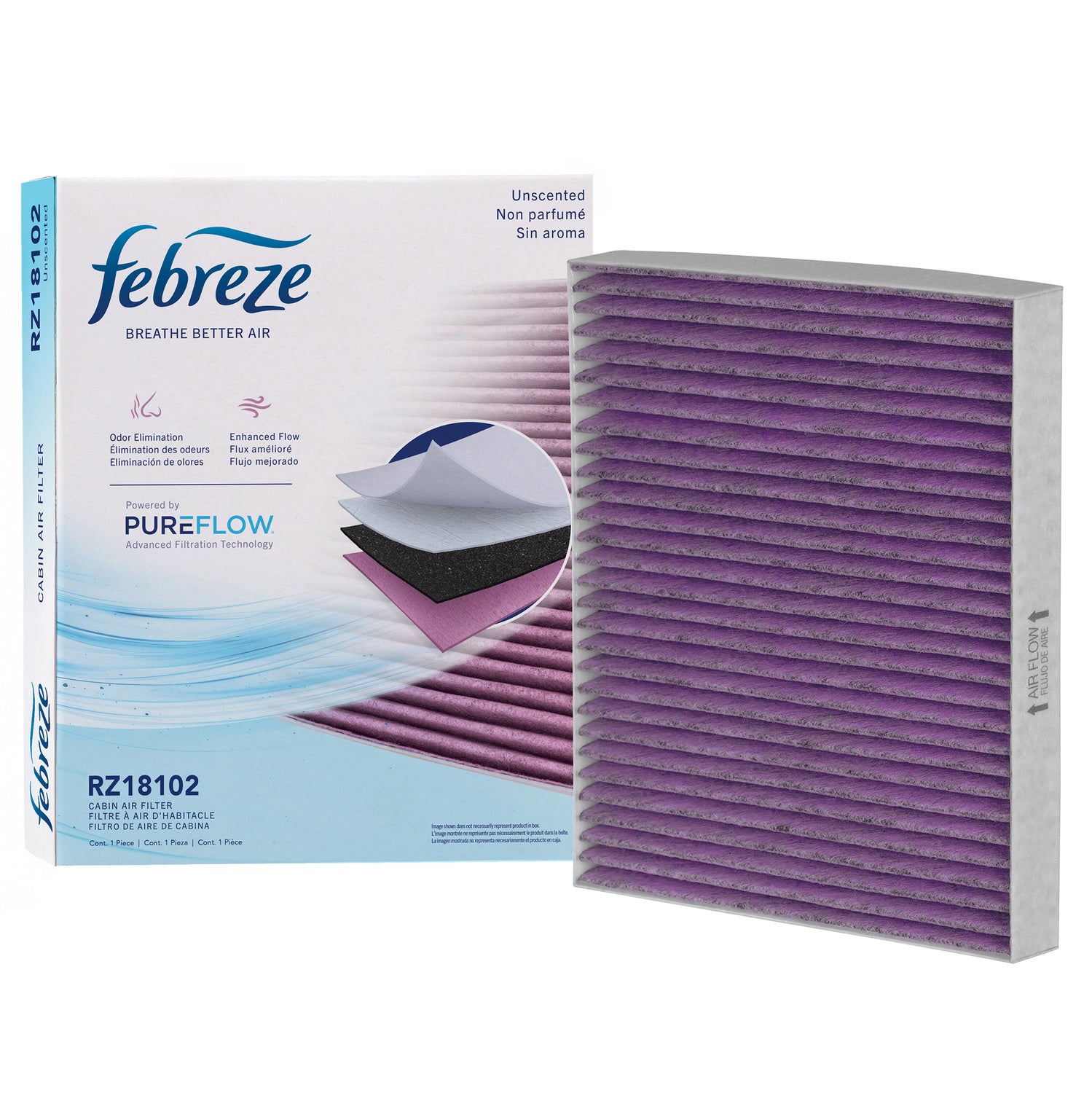 Febreze Odor Control Cabin Air Filter by PUREFLOW RZ18102 | Fits 2011 Mazda 6