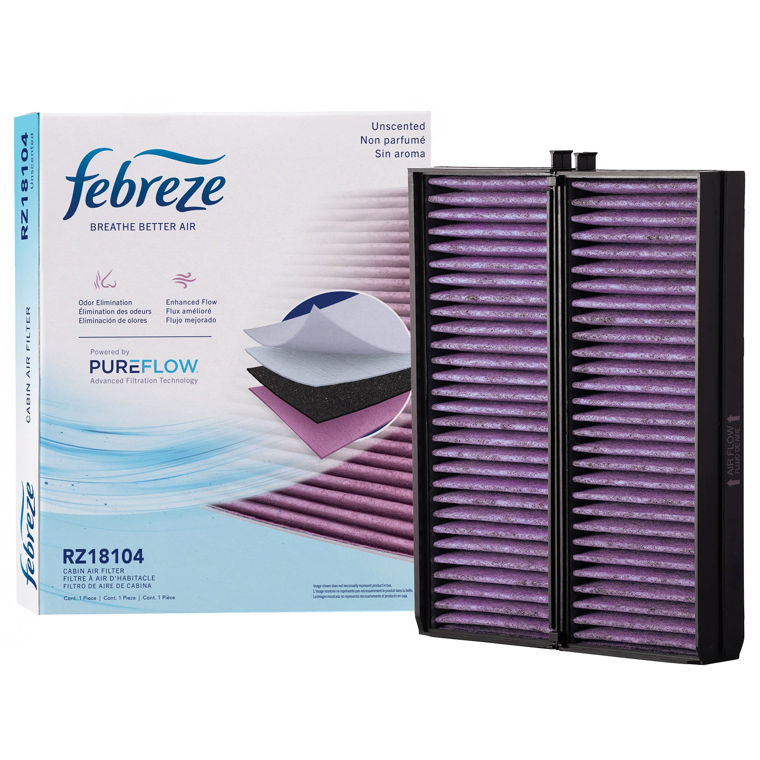 Febreze Odor Control Cabin Air Filter by PUREFLOW RZ18104 | Fits 2003 Hyundai XG350