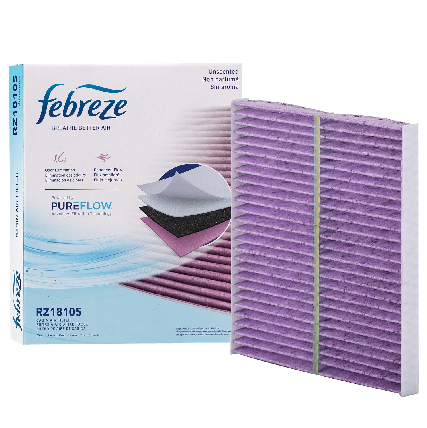 Febreze Odor Control Cabin Air Filter by PUREFLOW RZ18105 | Fits 2017 Nissan 370Z