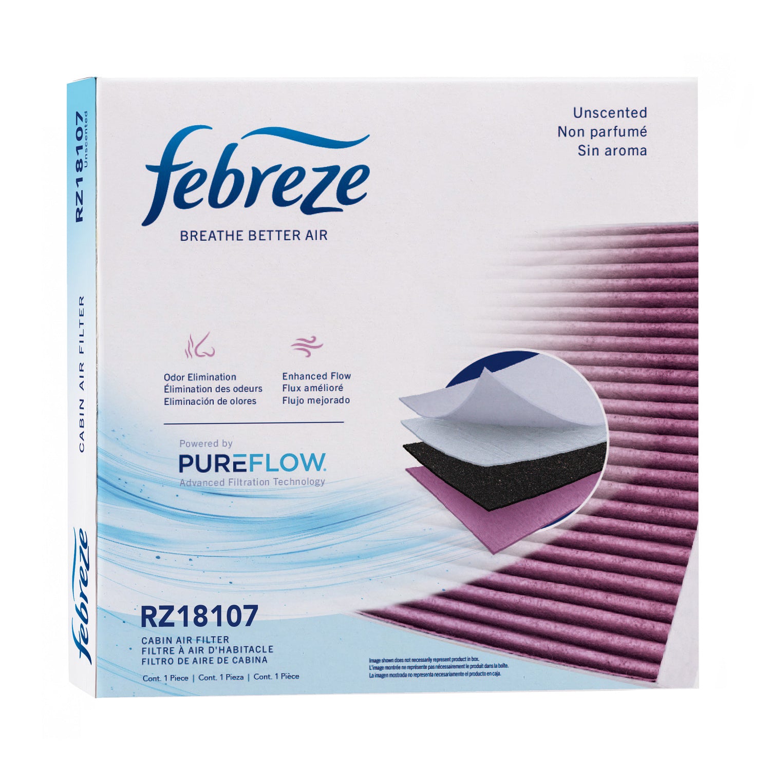 Febreze Odor Control Cabin Air Filter by PUREFLOW RZ18107 | Fits 2007 Ford Transit