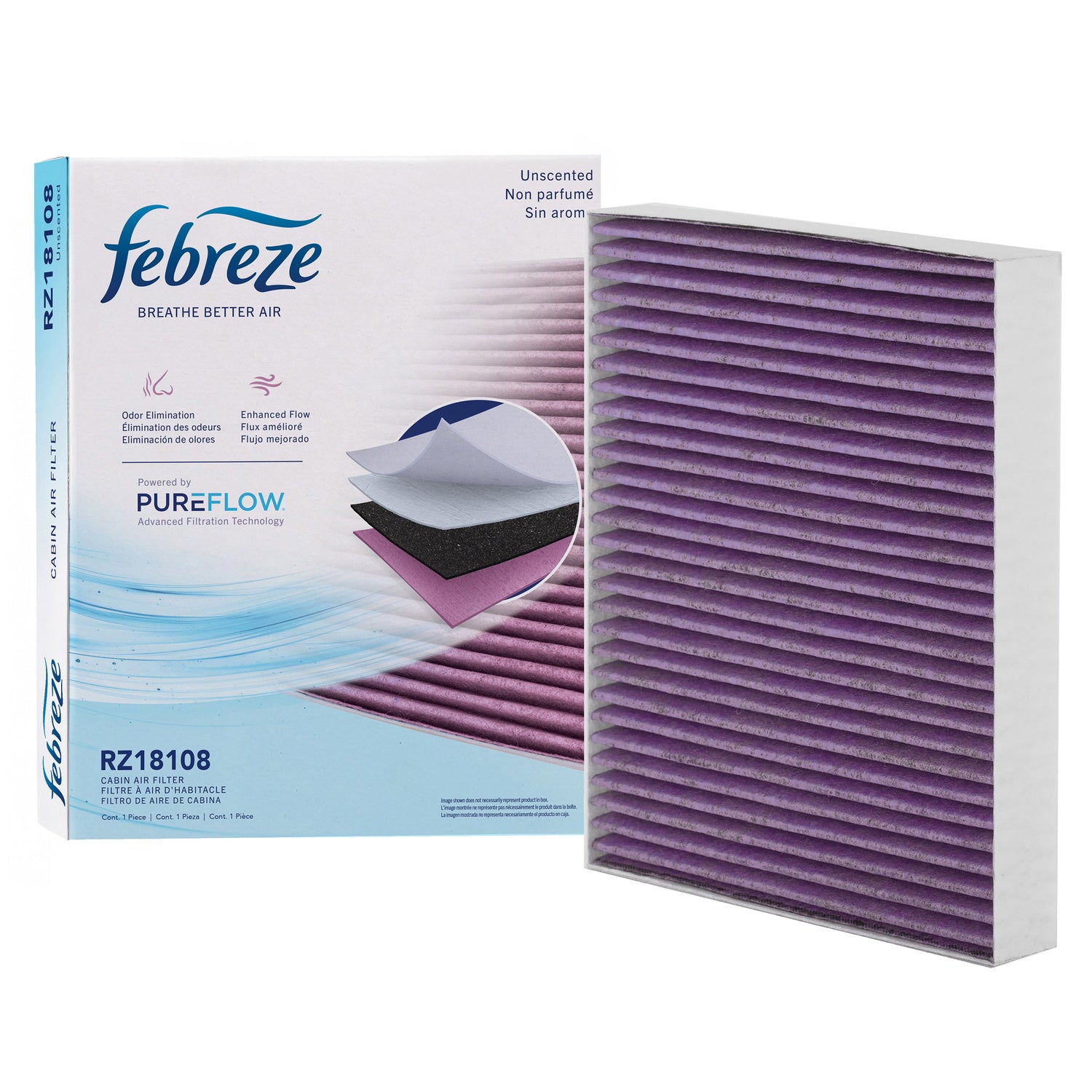Febreze Odor Control Cabin Air Filter by PUREFLOW RZ18108 | Fits 2020 GMC Sierra 2500 HD