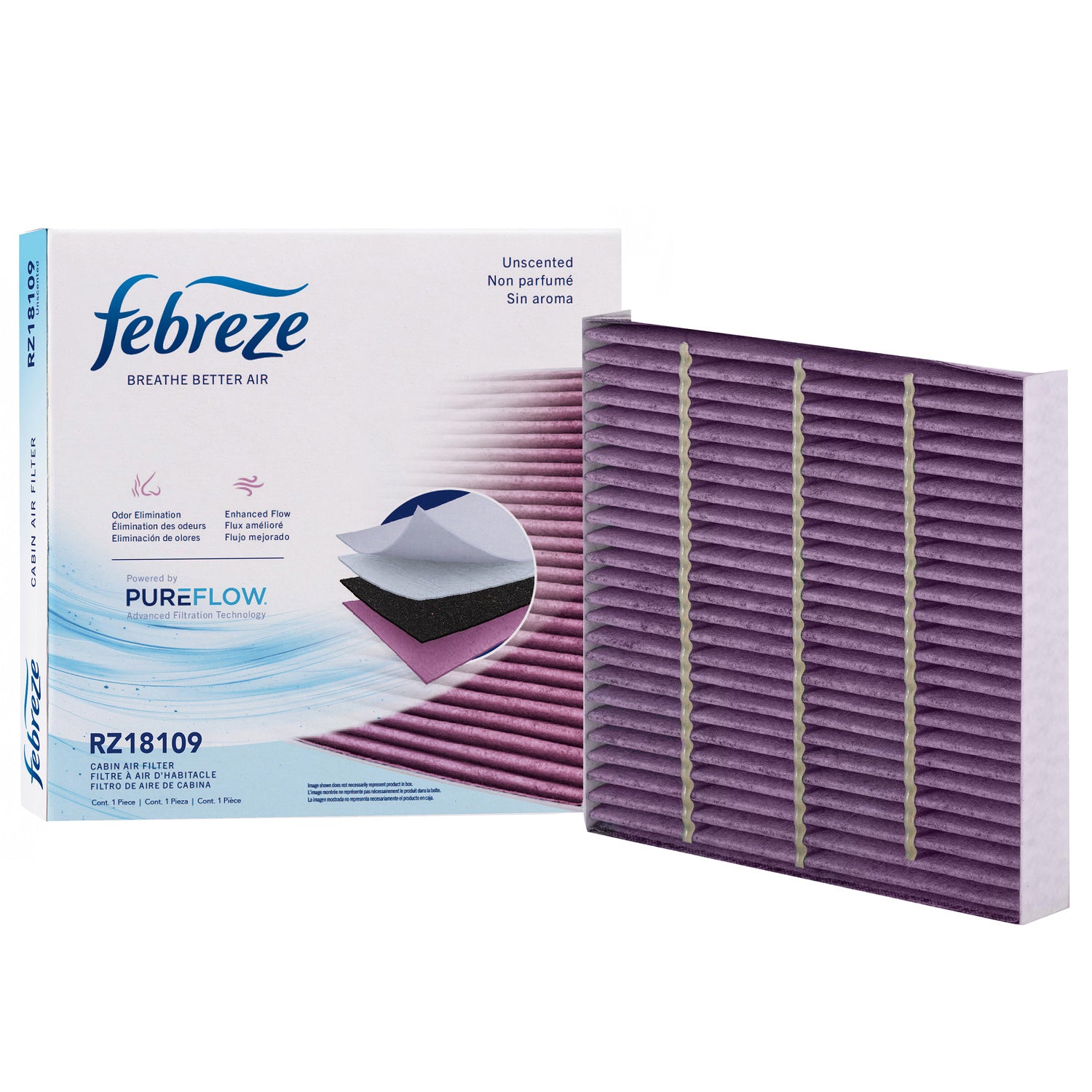 Febreze Odor Control Cabin Air Filter by PUREFLOW RZ18109 | Fits 2009 Honda Fit