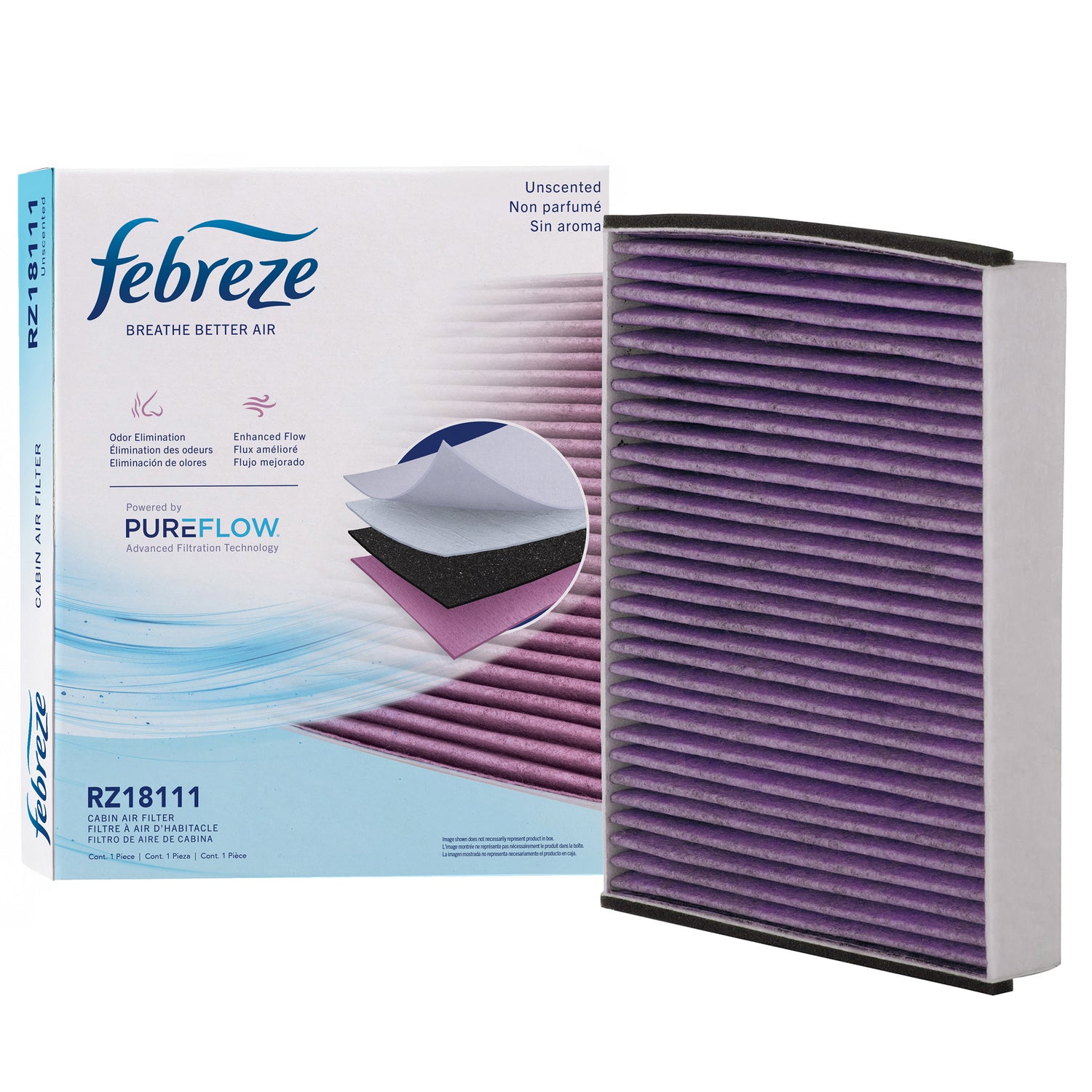 Febreze Odor Control Cabin Air Filter by PUREFLOW RZ18111 | Fits 2012 Ford Focus