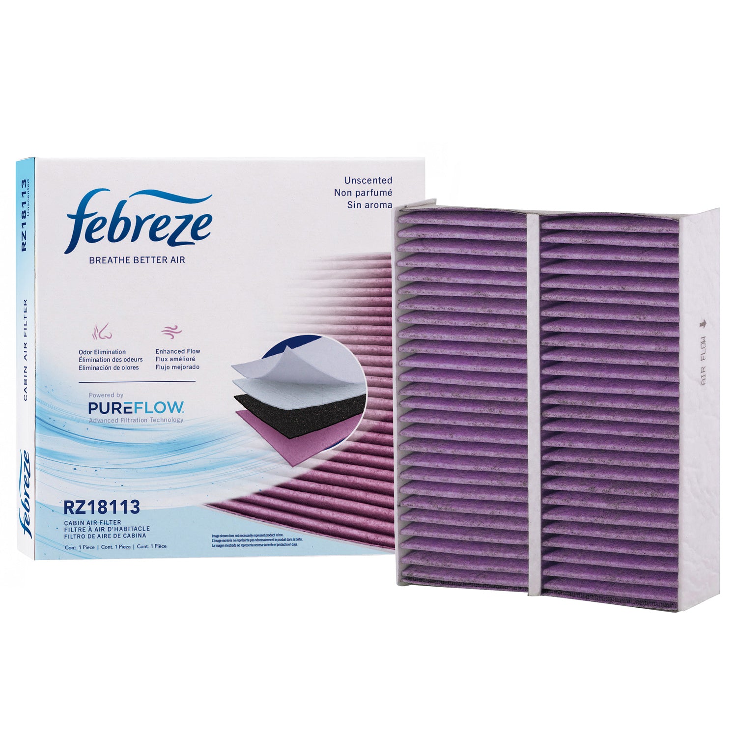 Febreze Odor Control Cabin Air Filter by PUREFLOW RZ18113 | Fits 2026 Mitsubishi Outlander Sport