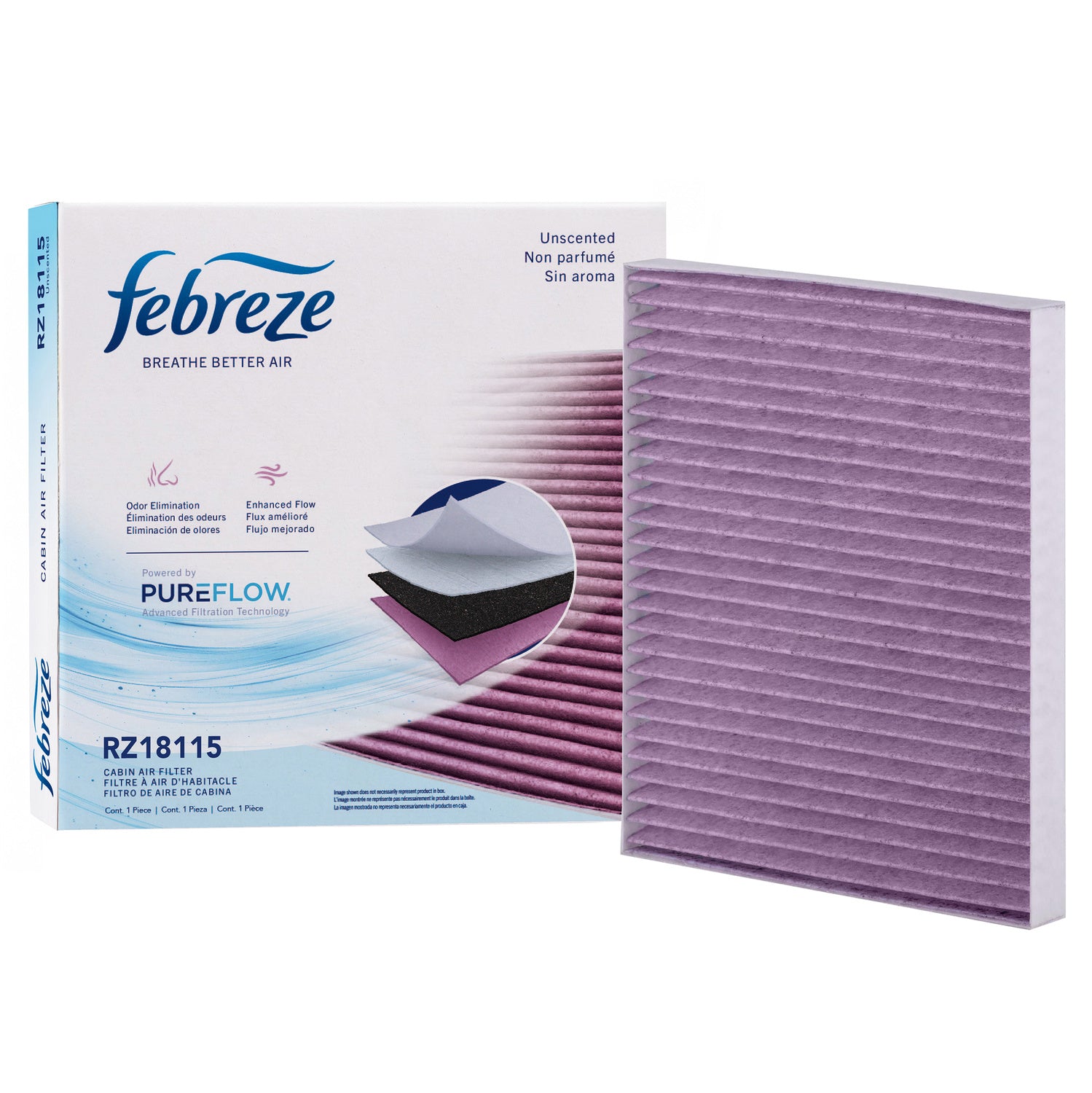 Febreze Odor Control Cabin Air Filter by PUREFLOW RZ18115 | Fits 2011 Kia Rondo