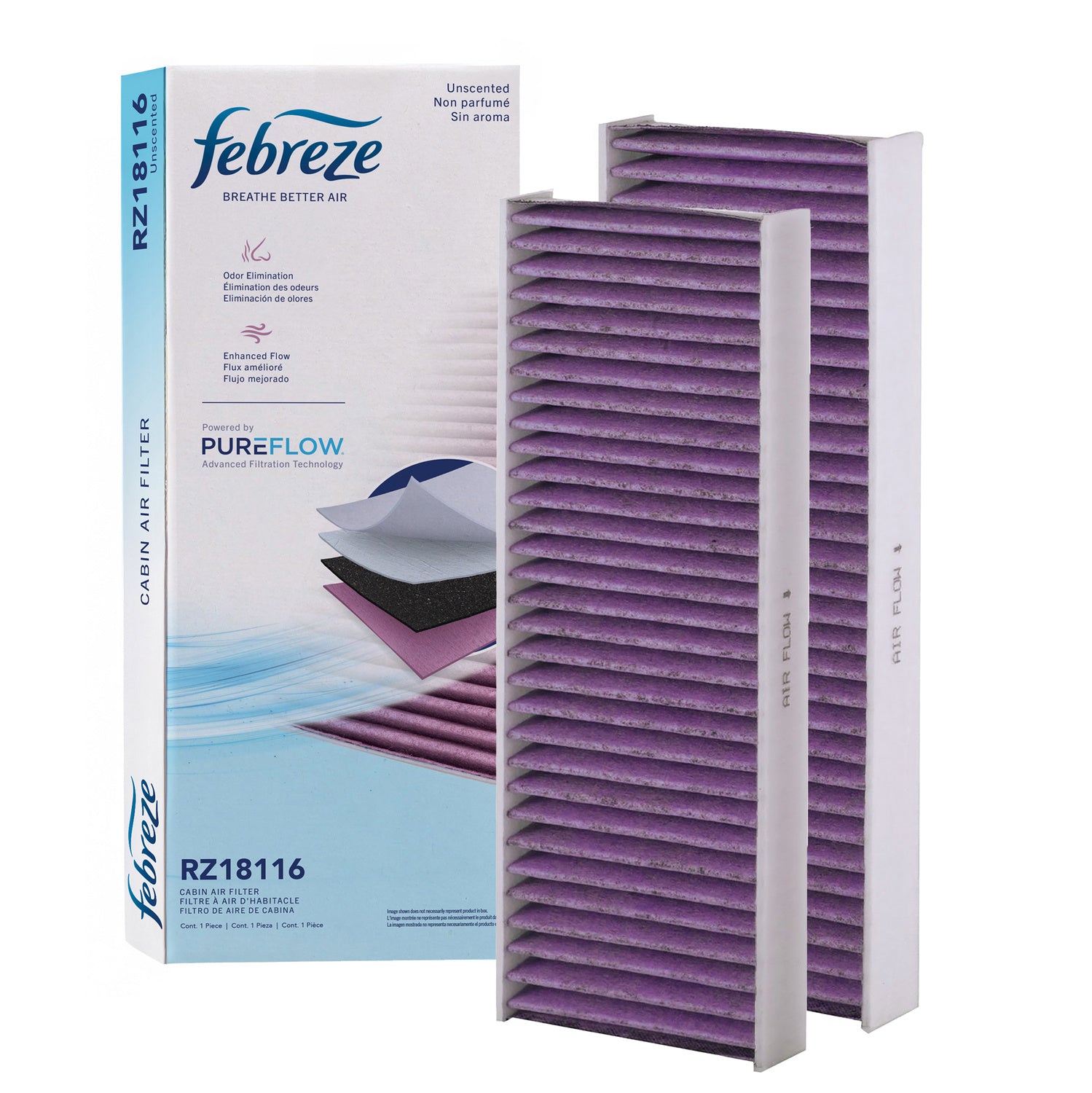 Febreze Odor Control Cabin Air Filter by PUREFLOW RZ18116 | Fits 2011 Nissan Pathfinder