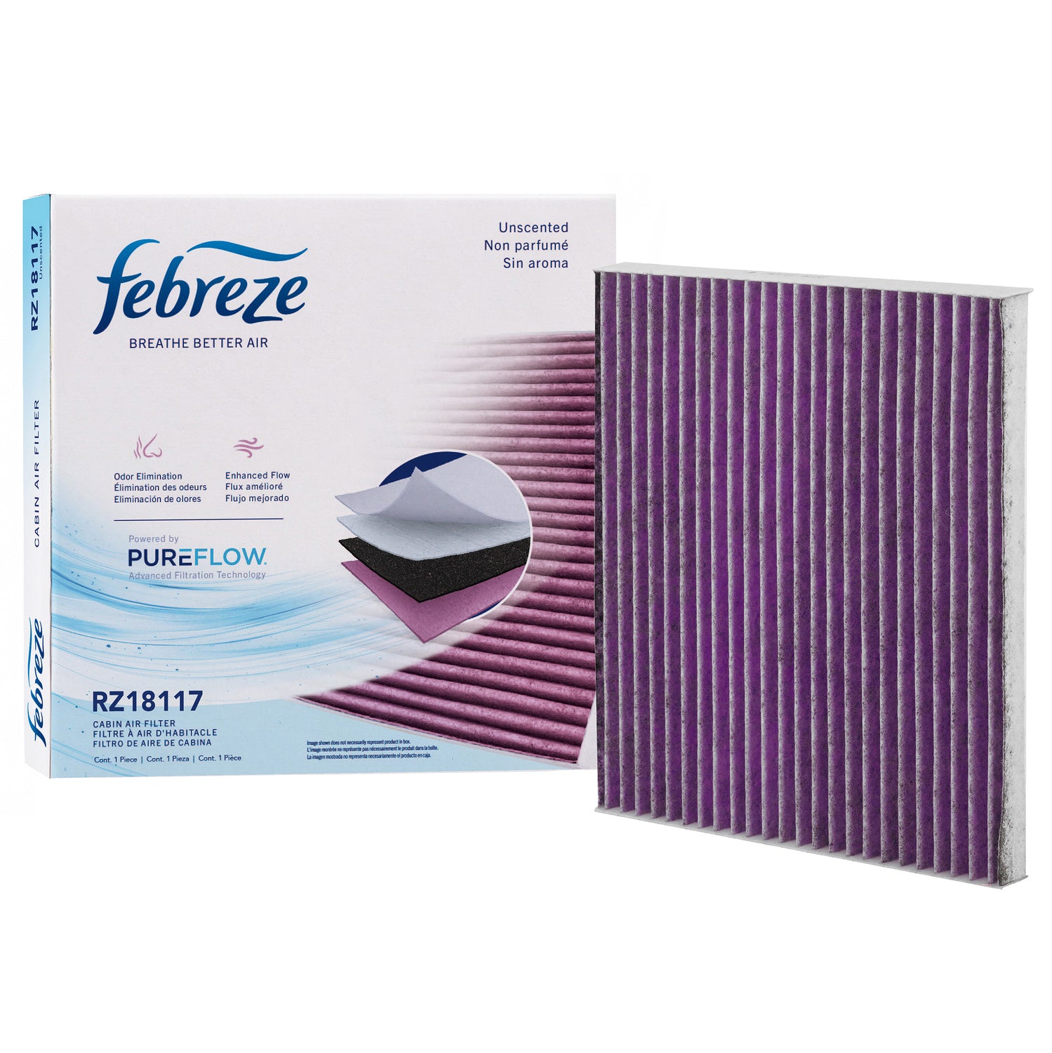 Febreze Odor Control Cabin Air Filter by PUREFLOW RZ18117 | Fits 2005 Toyota Matrix