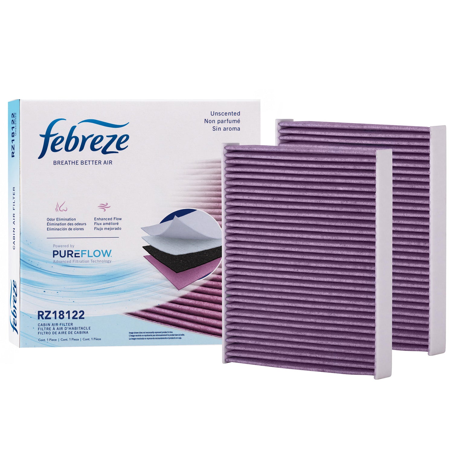 Febreze Odor Control Cabin Air Filter by PUREFLOW RZ18122 | Fits 2011 Rolls-Royce Ghost