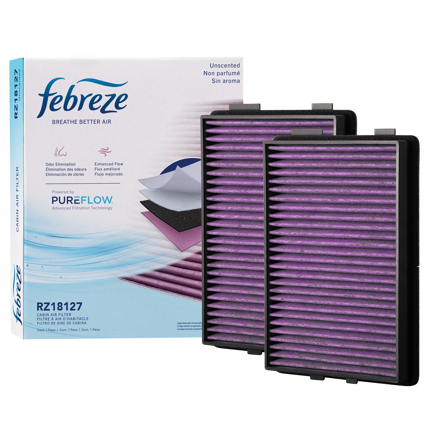Febreze Odor Control Cabin Air Filter by PUREFLOW RZ18127 | Fits 2002 BMW 525i