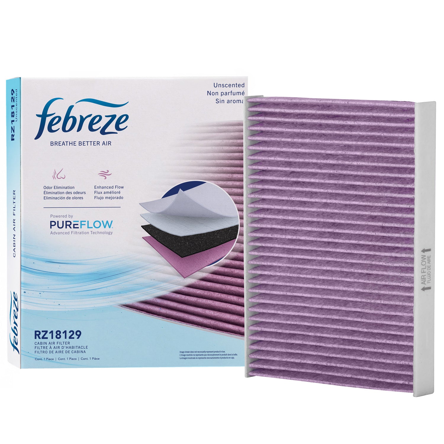 Febreze Odor Control Cabin Air Filter by PUREFLOW RZ18129 | Fits 2019 Jeep Wrangler