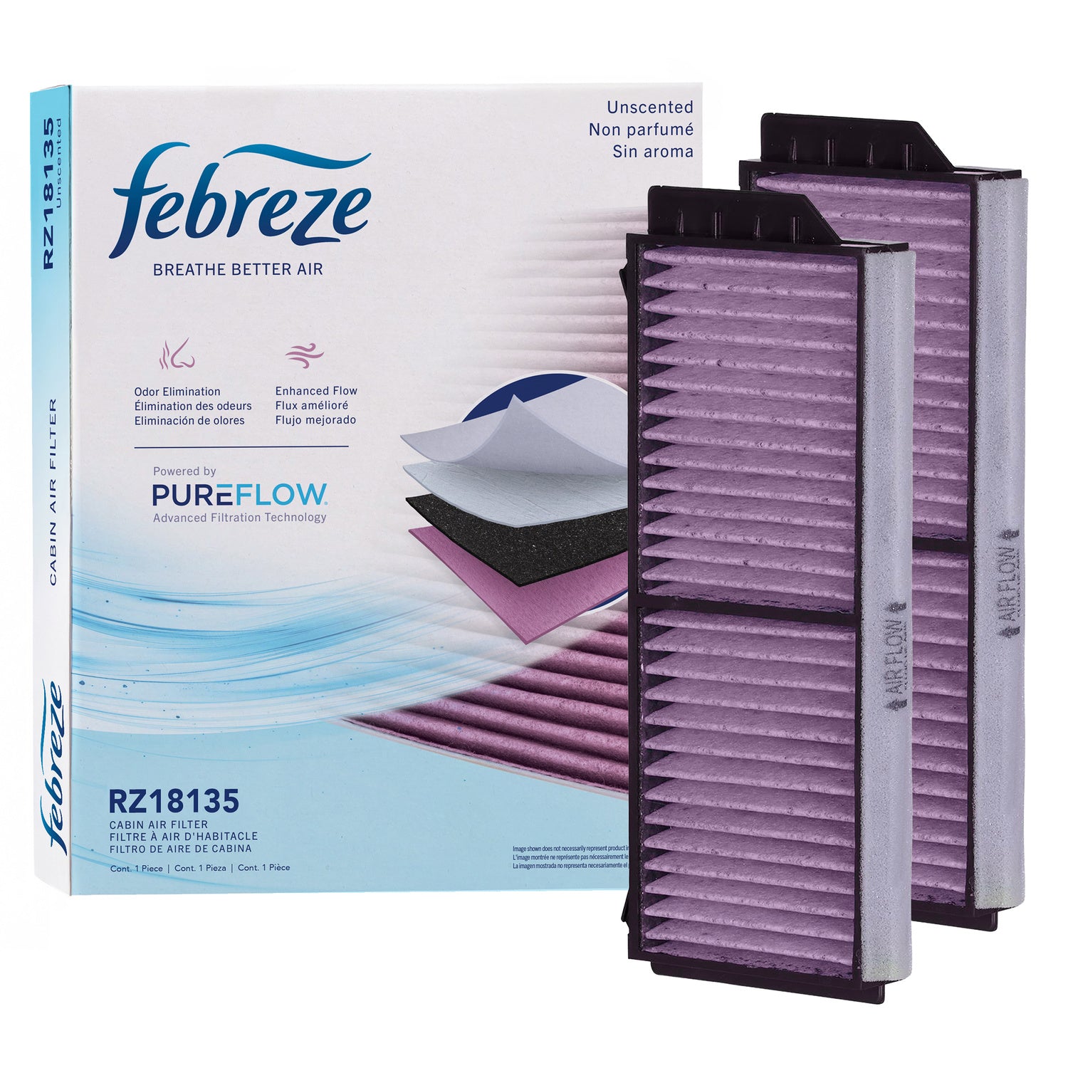 Febreze Odor Control Cabin Air Filter by PUREFLOW RZ18135 | Fits 2013 Mazda 5