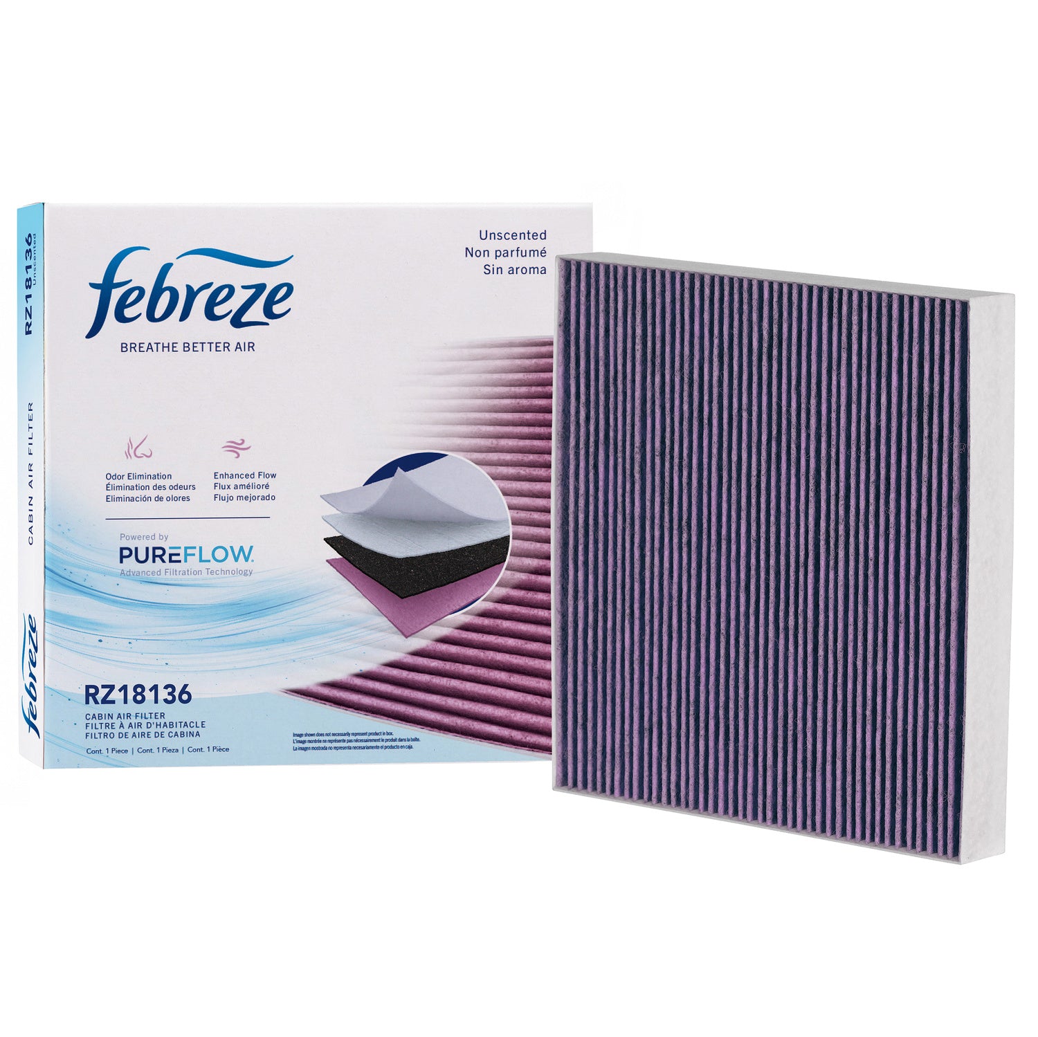 Febreze Odor Control Cabin Air Filter by PUREFLOW RZ18136 | Fits 2025 Hyundai Sonata